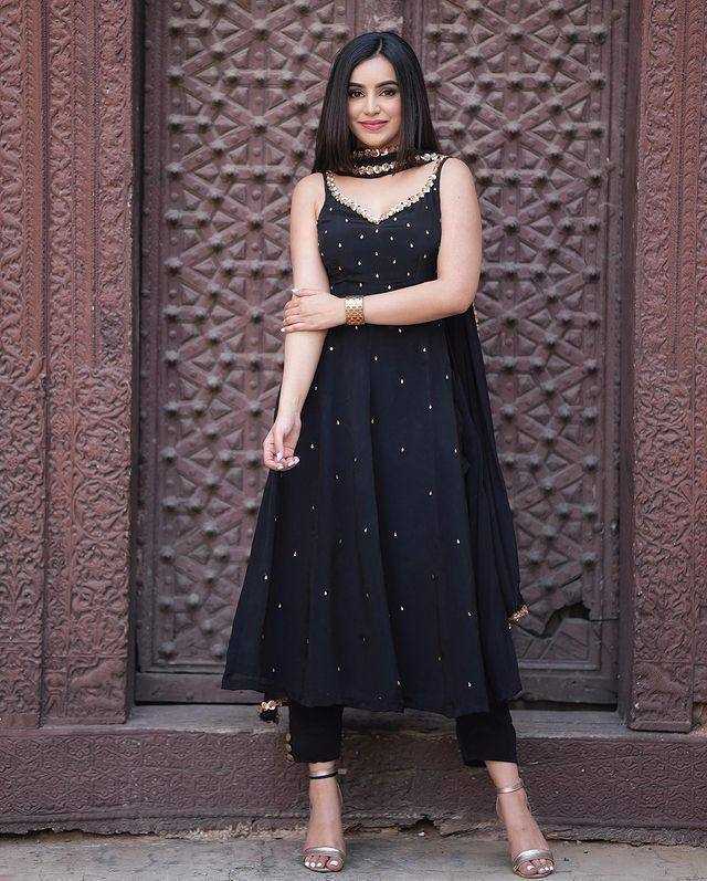 Ynf Georgette KESH434 MNC63 Suits & Dresses Wholesale Embroidery Suits Georgette Suit Black Salwar Suit Manufacturer