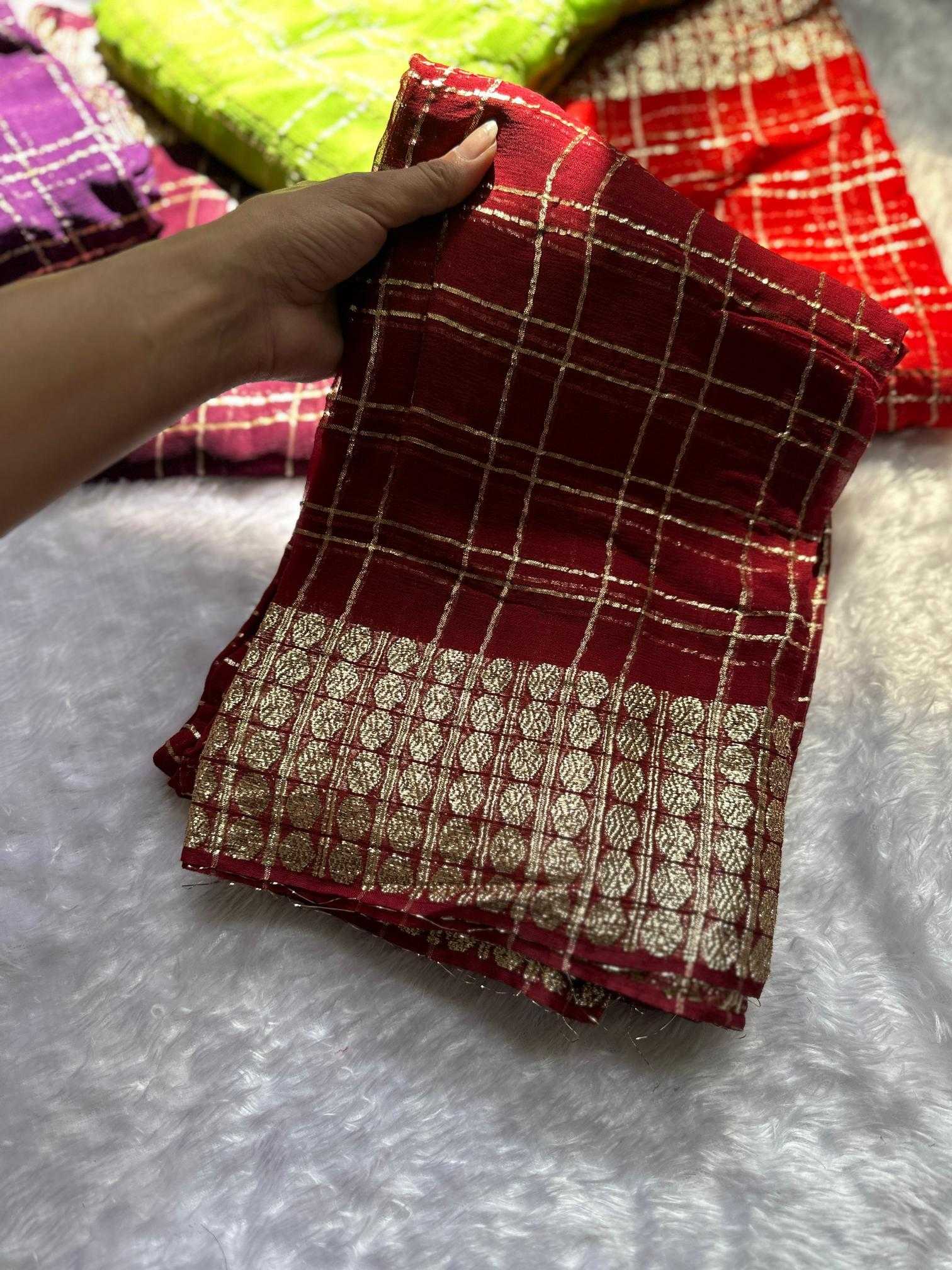 Ynf Georgette RIN104 APE66 Sarees Durga Pooja Sarees Festive Collections Wholesale Designer Sarees Georgette Sarees Zari Border Sarees Manufacturer