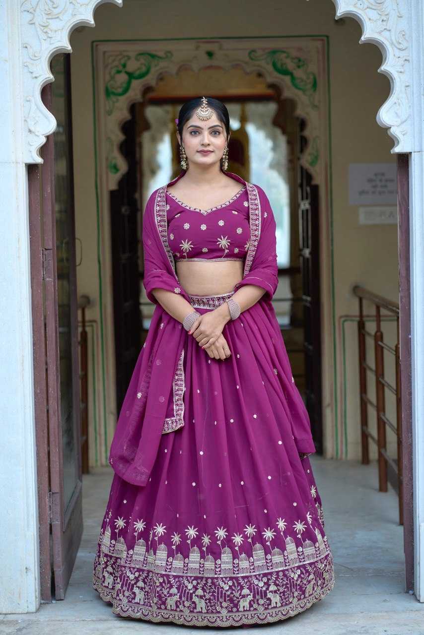 Ynf Georgette RIN119 9023 Lehengas Wedding Collections Festive Collections Wholesale Embroidered Lehenga Georgette Lehenga Sequins Lehenga Manufacturer