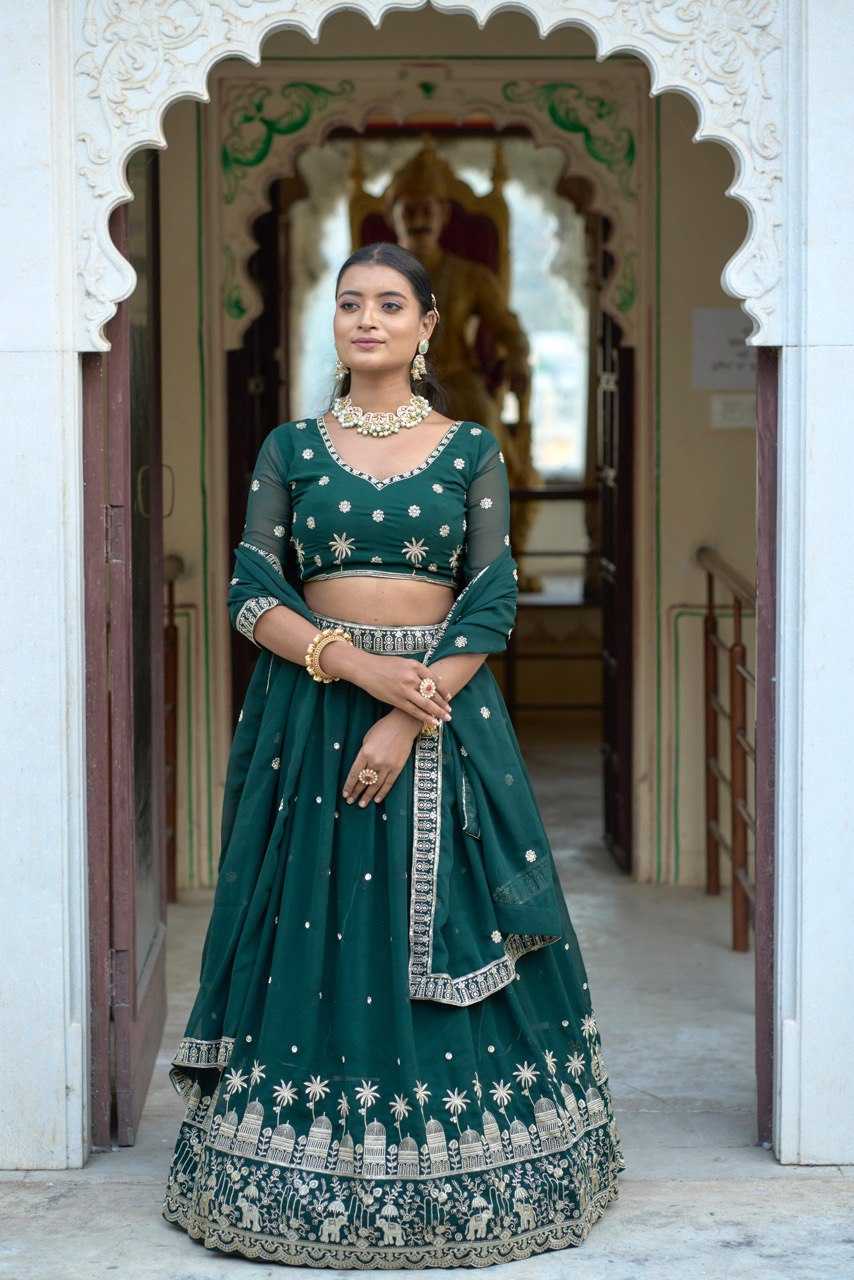 Ynf Georgette RIN119 9023 Lehengas Wedding Collections Festive Collections Wholesale Embroidered Lehenga Georgette Lehenga Sequins Lehenga Manufacturer