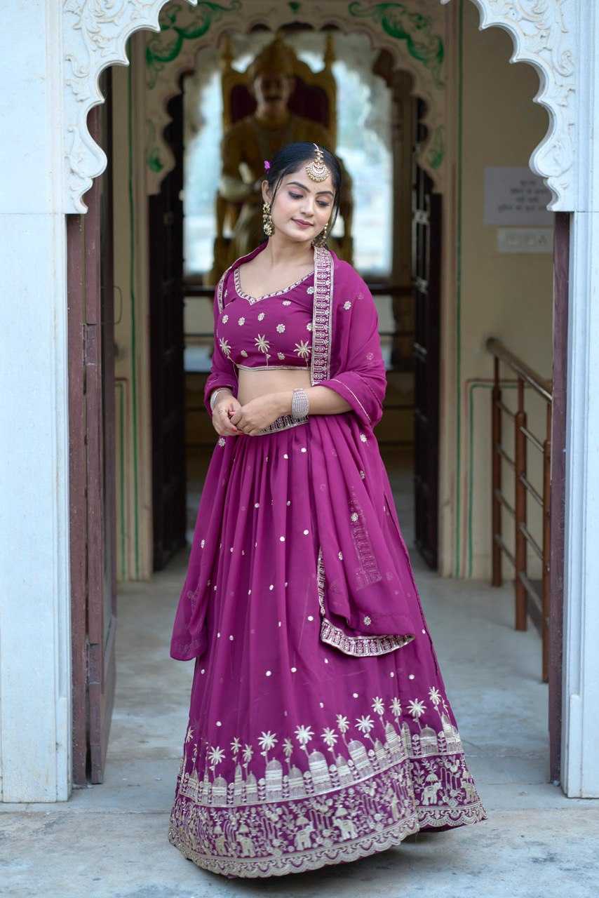 Ynf Georgette RIN119 9023 Lehengas Wedding Collections Festive Collections Wholesale Embroidered Lehenga Georgette Lehenga Sequins Lehenga Manufacturer