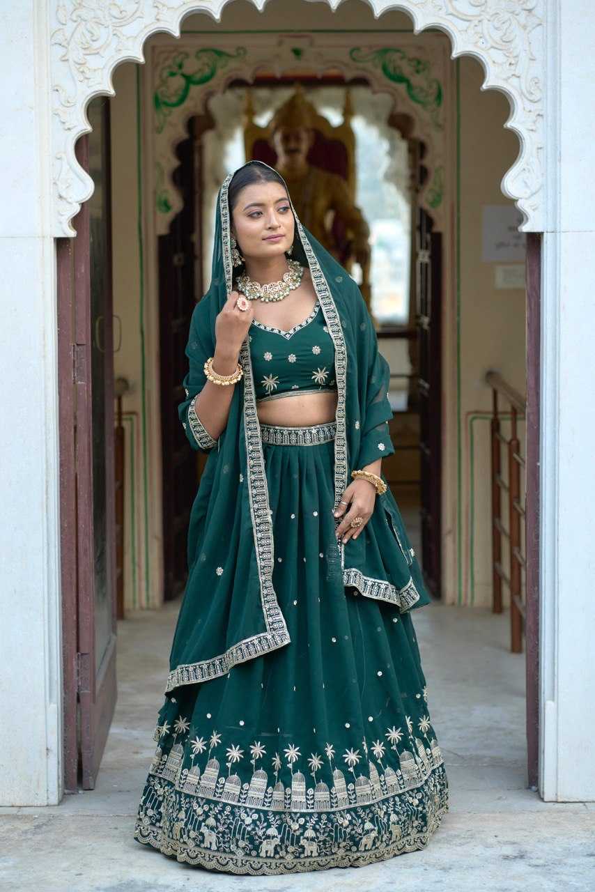 Ynf Georgette RIN119 9023 Lehengas Wedding Collections Festive Collections Wholesale Embroidered Lehenga Georgette Lehenga Sequins Lehenga Manufacturer