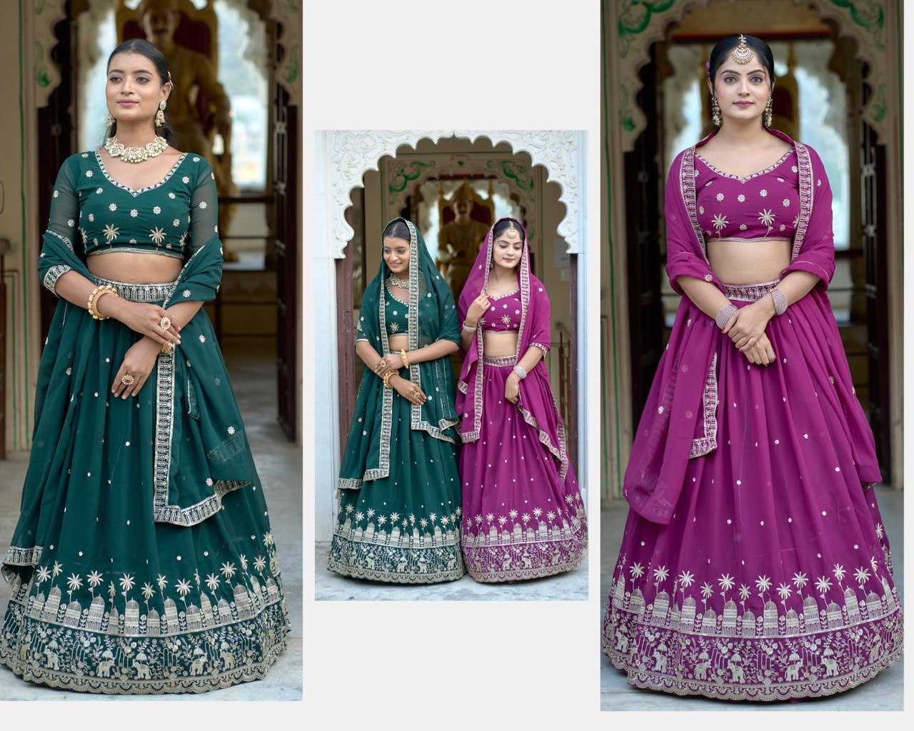 Ynf Georgette RIN119 9023 Lehengas Wedding Collections Festive Collections Wholesale Embroidered Lehenga Georgette Lehenga Sequins Lehenga Manufacturer