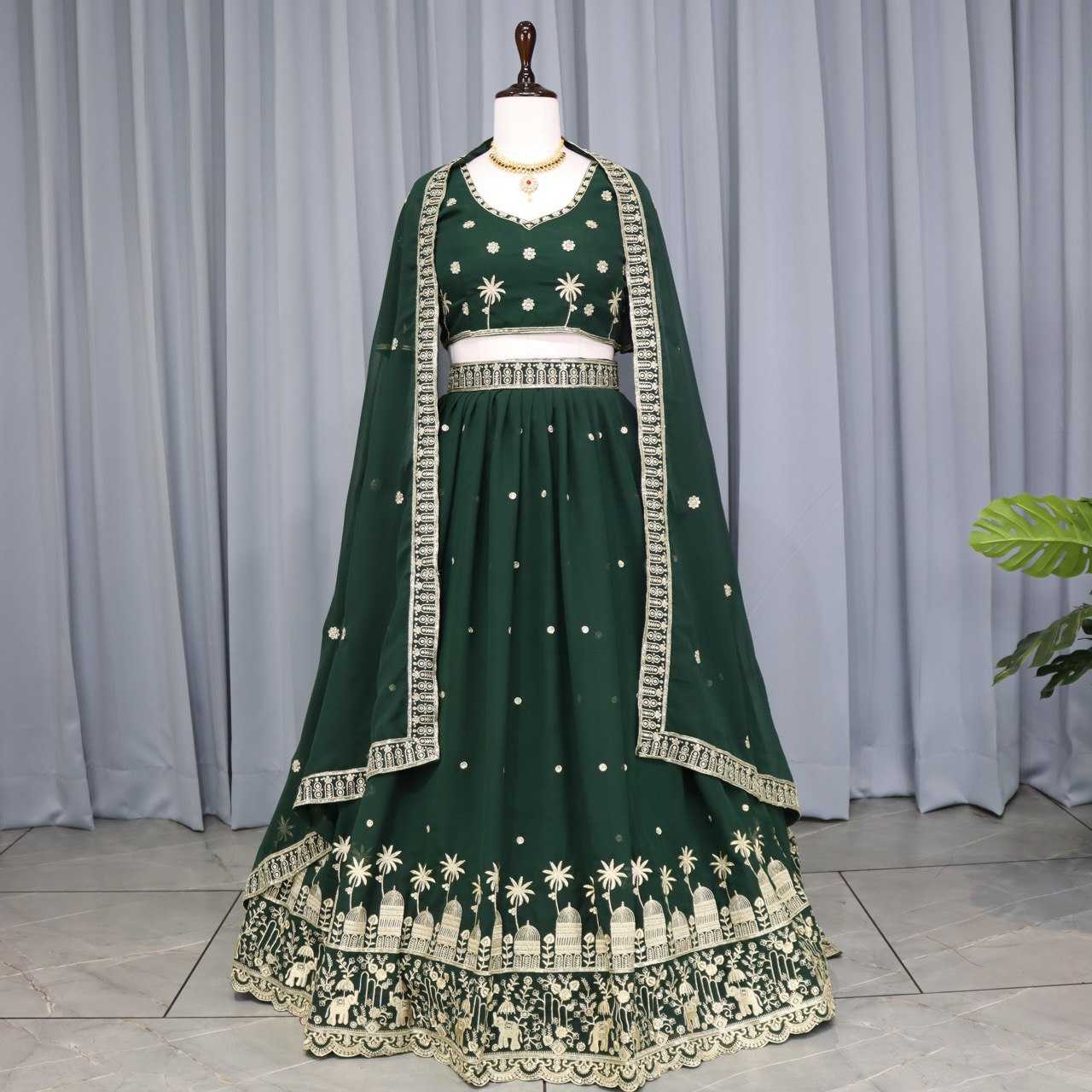 Ynf Georgette RIN119 9023 Lehengas Wedding Collections Festive Collections Wholesale Embroidered Lehenga Georgette Lehenga Sequins Lehenga Manufacturer