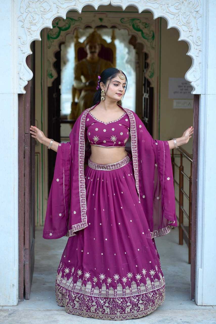 Ynf Georgette RIN119 9023 Lehengas Wedding Collections Festive Collections Wholesale Embroidered Lehenga Georgette Lehenga Sequins Lehenga Manufacturer