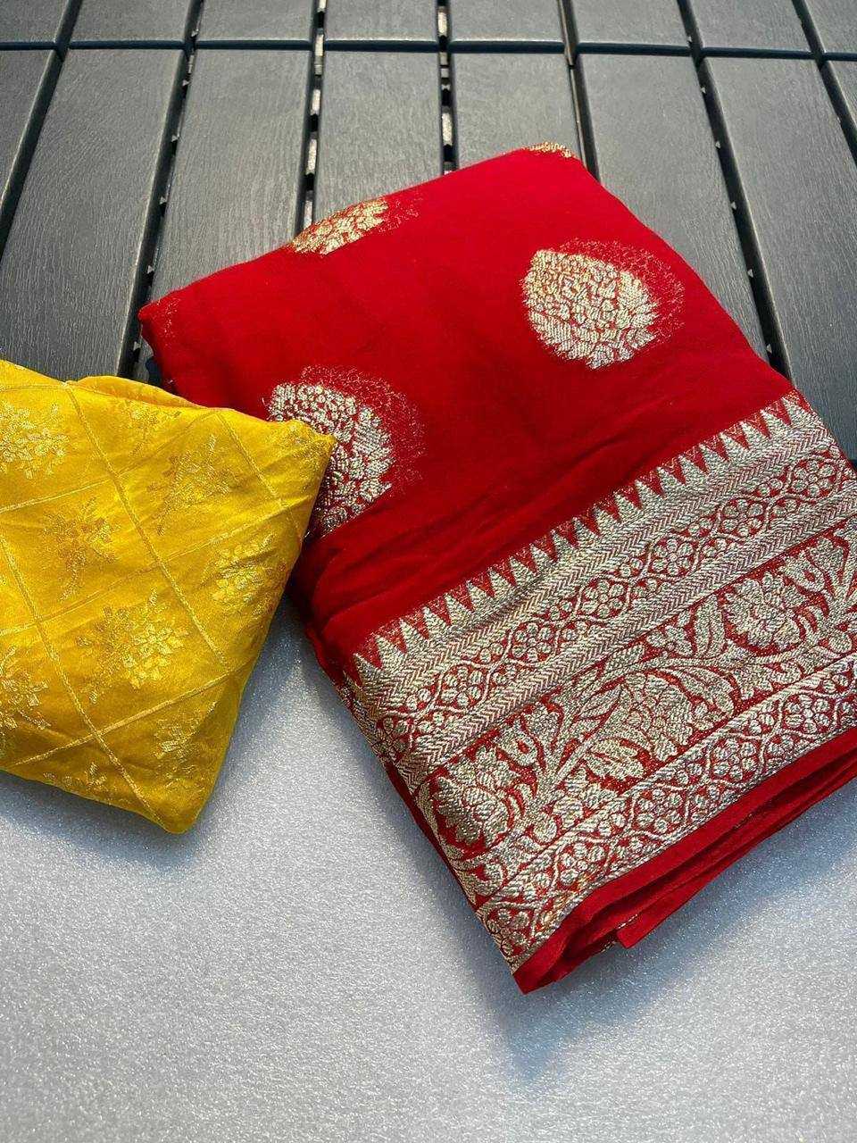 Ynf Georgette RIN124 RIE29 Sarees Diwali Collections Festive Collections Wholesale Georgette Sarees Viscose Saree Sarees With Blouse Manufacturer