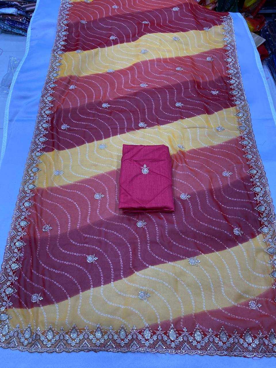 Ynf Georgette RIN188 Audi Sarees Sarees Wedding Collections Festive Collections Wholesale Printed Sarees Georgette Sarees Embroidered Sarees Manufacturer