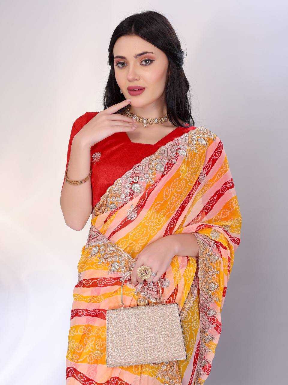 Ynf Georgette RIN188 Audi Sarees Sarees Wedding Collections Festive Collections Wholesale Printed Sarees Georgette Sarees Embroidered Sarees Manufacturer