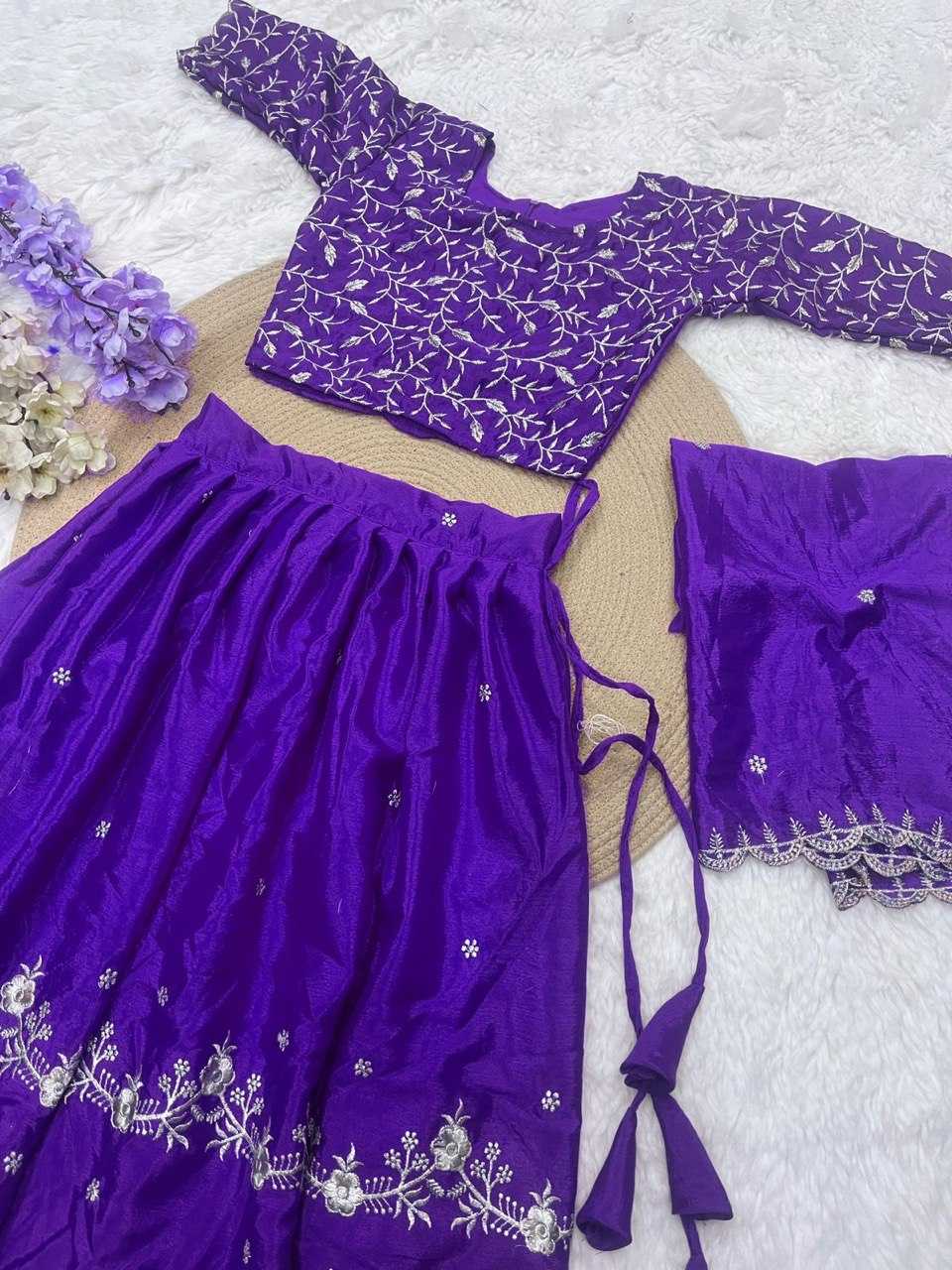 Ynf Heavy Chinnon Silk RIN115 REF01 Kids Wear Wholesale Kids Lehenga Embroidered Frock Kids Silk Dress Manufacturer