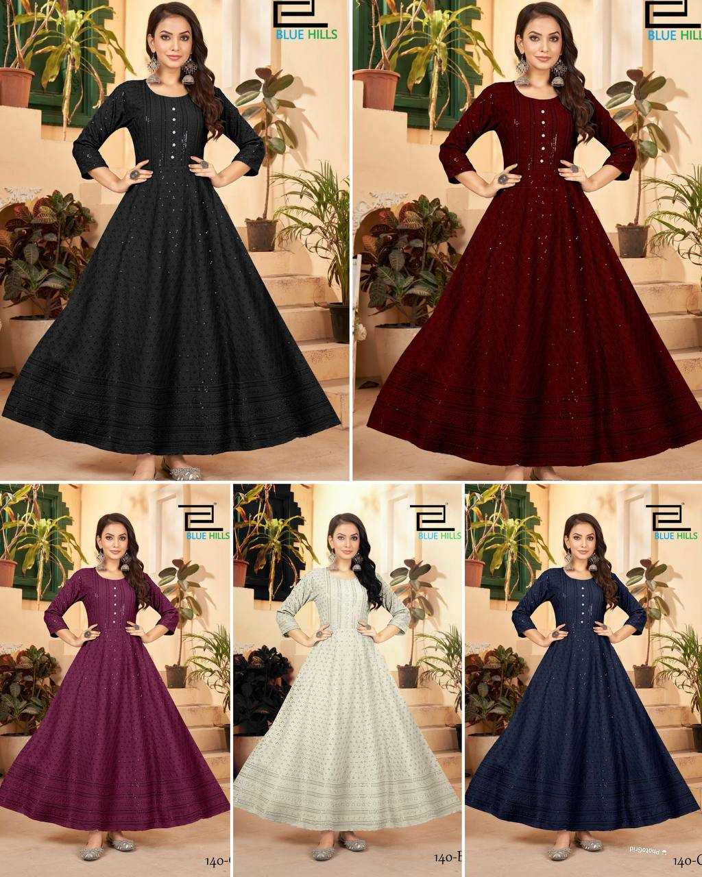 Ynf Heavy Rayon RIN125 Anarkali Gowns Wedding Collections Festive Collections Wholesale Anarkali Gown Long Gowns Sequin Gowns Manufacturer