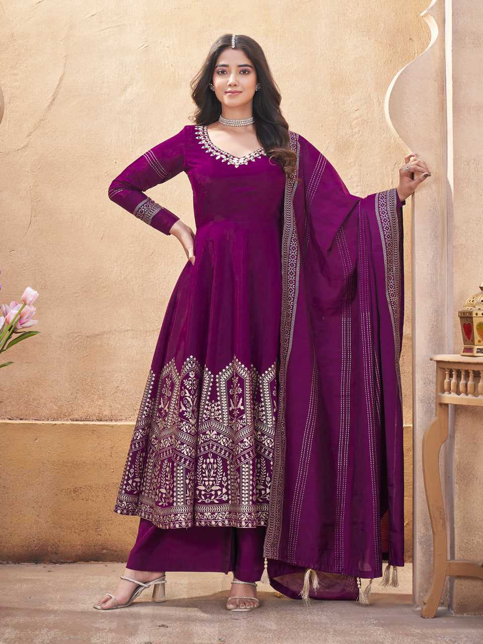 Ynf Heavy Roman Silk KESH417 41002 Suits & Dresses Wedding Collections Festive Collections Wholesale Silk Dresses Gown Dresses Wedding Outfits Manufacturer