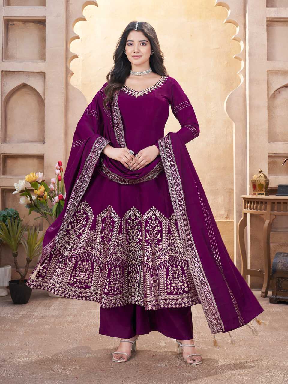 Ynf Heavy Roman Silk KESH417 41002 Suits & Dresses Wedding Collections Festive Collections Wholesale Silk Dresses Gown Dresses Wedding Outfits Manufacturer