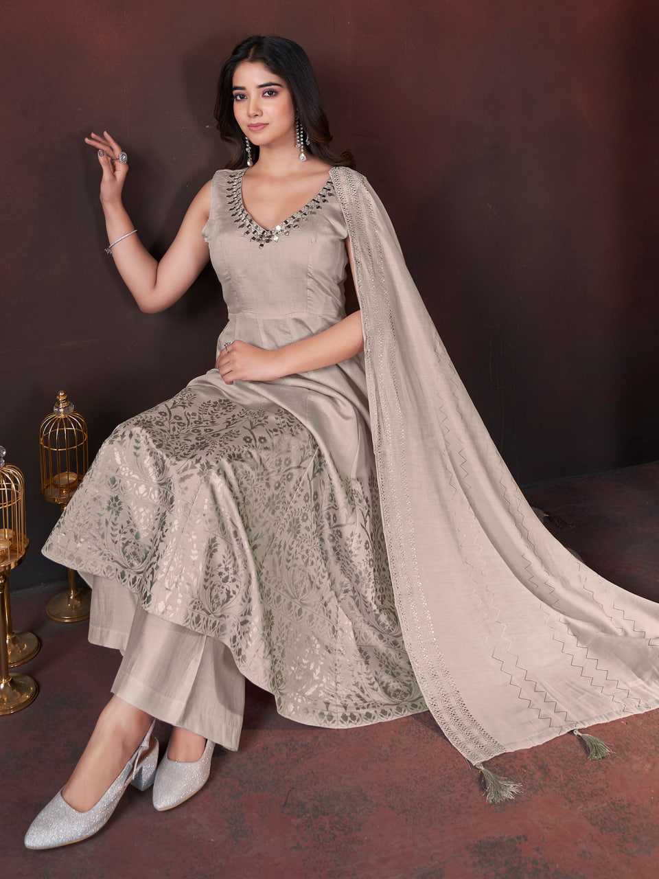 Ynf Heavy Roman Silk KESH417 41012 Suits & Dresses Wedding Collections Festive Collections Wholesale Printed Suits Ladies Silk Suit Ethnic Dresses Manufacturer