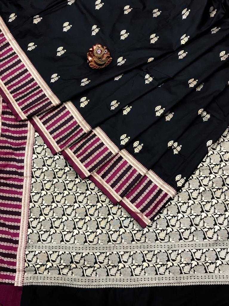 Ynf Jacquard KESH183 BLACK COLLECTION 2 Silk Sarees Wholesale Banarasi Silk Sarees Heavy Silk Sarees Banarasi Silk Sarees With Zari Work Manufacturer