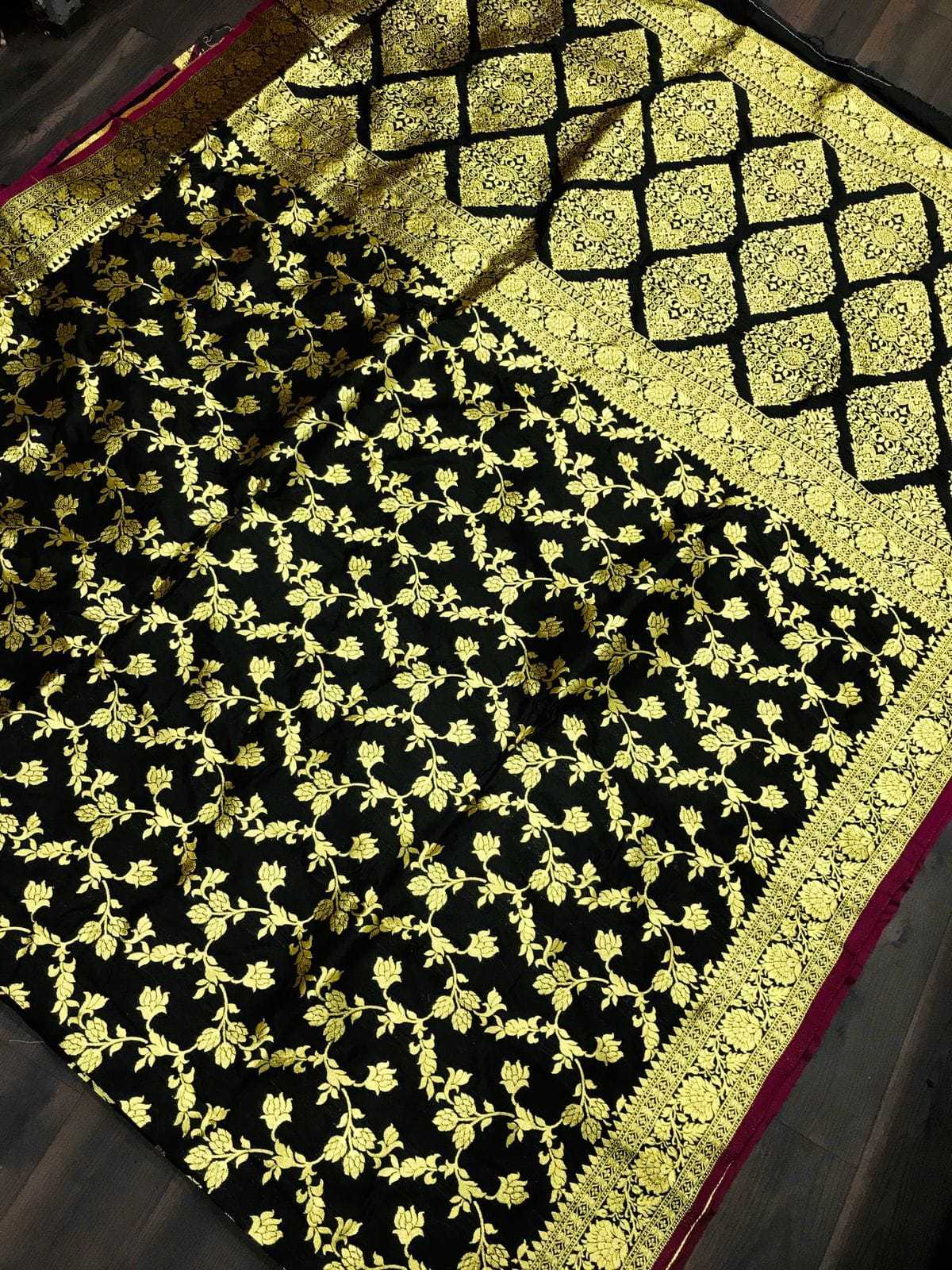 Ynf Jacquard KESH183 BLACK COLLECTION 2 Silk Sarees Wholesale Banarasi Silk Sarees Heavy Silk Sarees Banarasi Silk Sarees With Zari Work Manufacturer