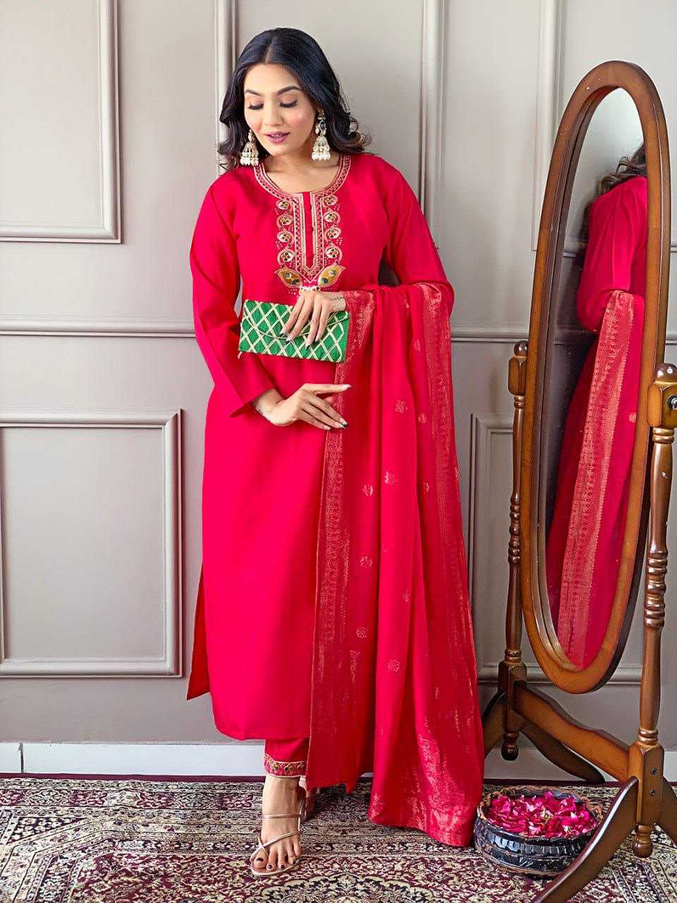 Ynf Jacquard KESH352 KVD 20 Suits & Dresses Wholesale Ladies Suits Printed Suits Chanderi Suit Manufacturer