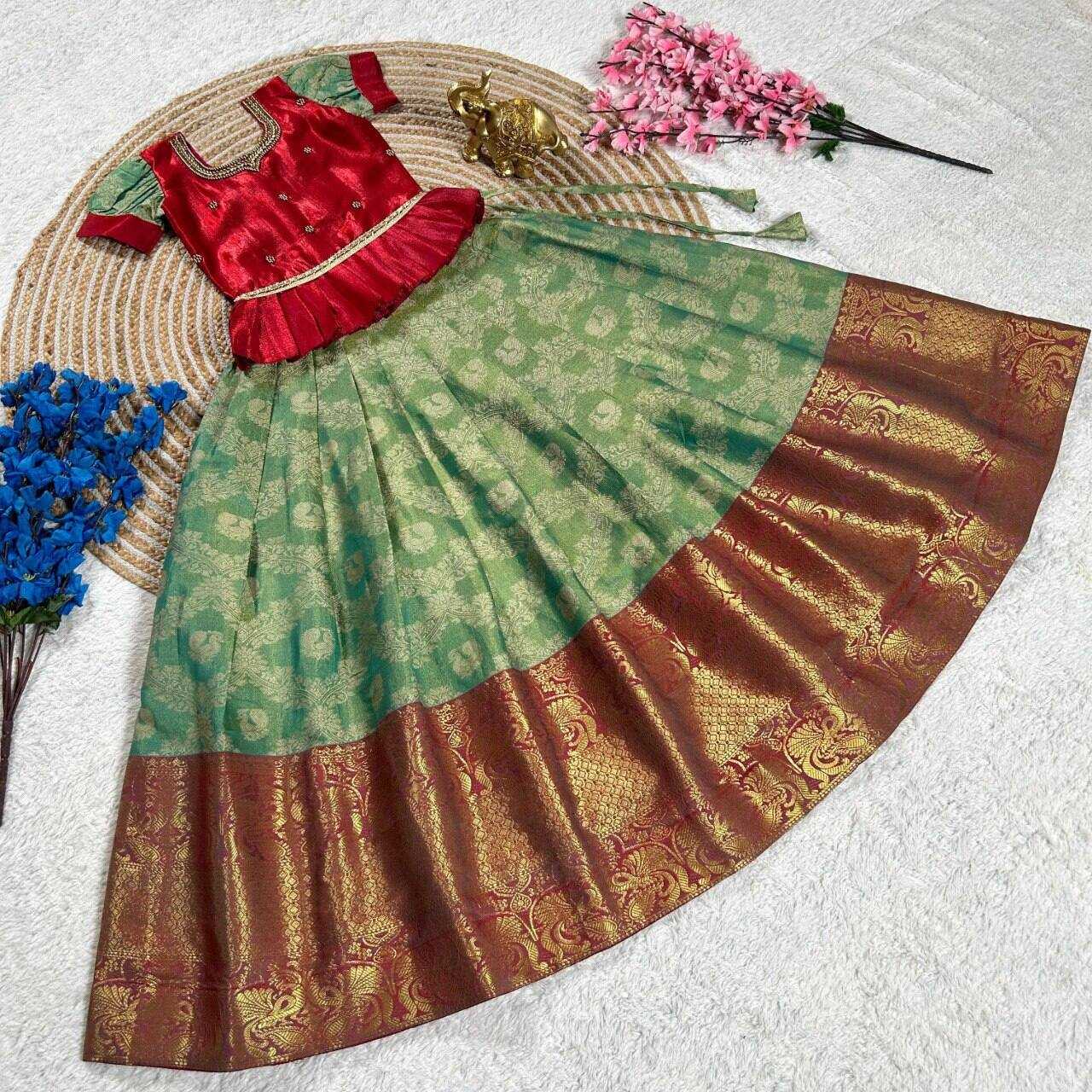 Ynf Kanjivaram Silk KESH109 RRK116 Kids Wear Wholesale Kids Lehenga Embroidered Frock Kids Lehenga Choli Manufacturer