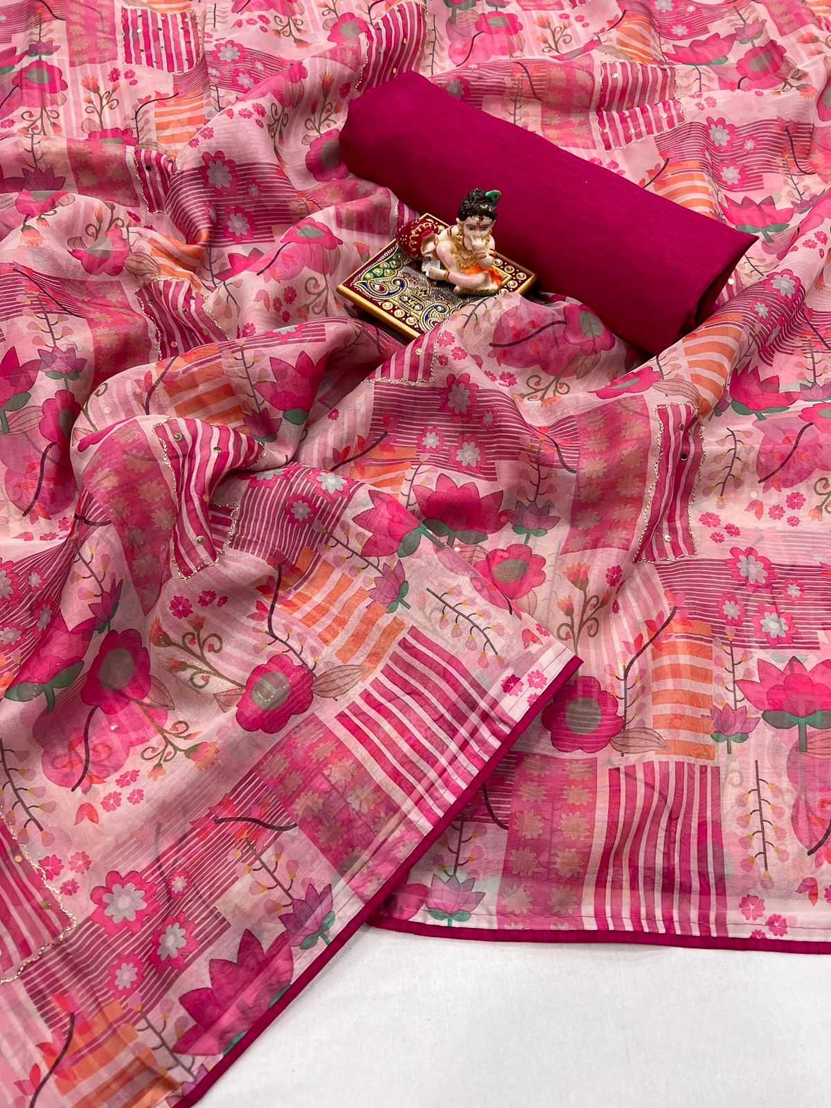 Ynf Kora Silk KESH263 SBI03 Sarees Diwali Collections Wedding Collections Wholesale Printed Sarees Kora Sarees Sarees With Blouse Manufacturer