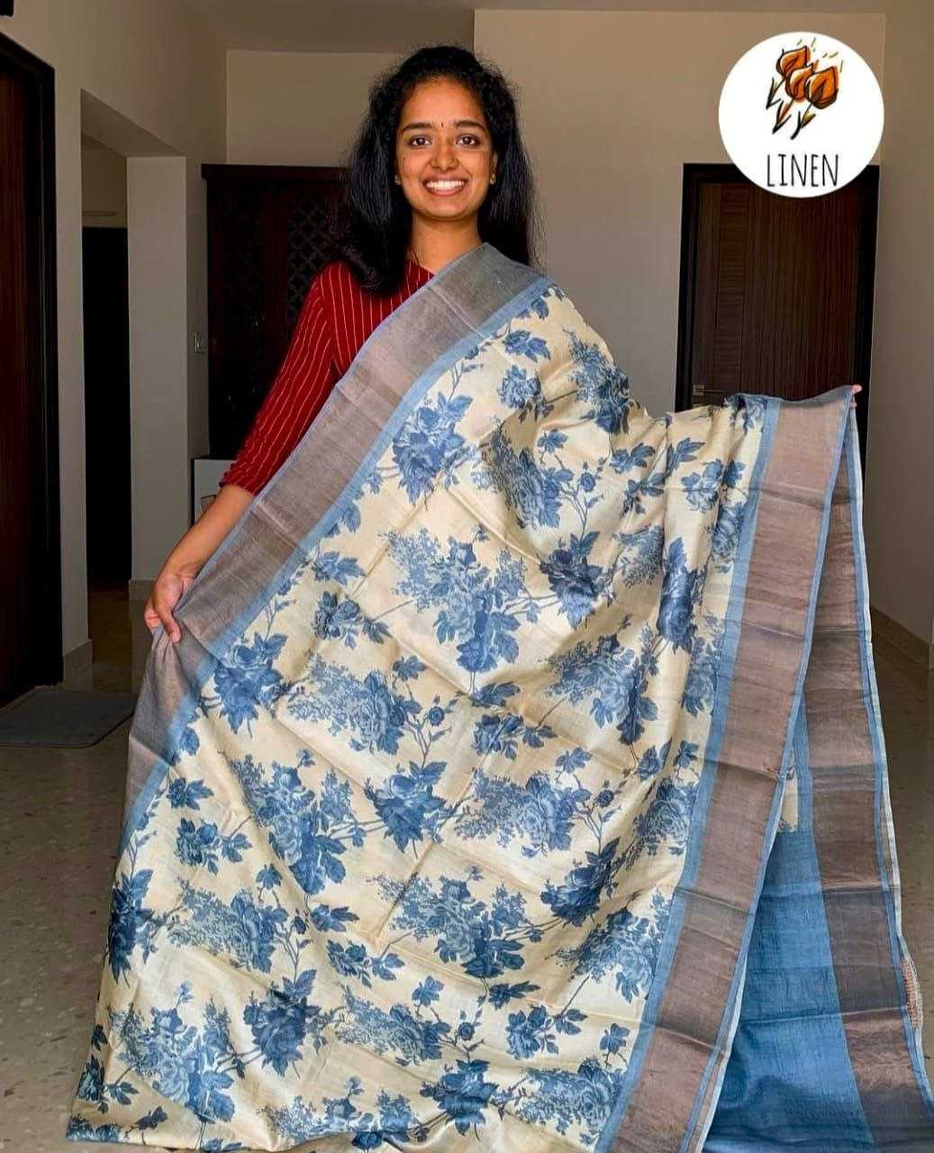 Ynf Linen KESH223 527 Sarees Wholesale Ladies Sarees Zari Border Sarees Printed Cotton Saree Manufacturer