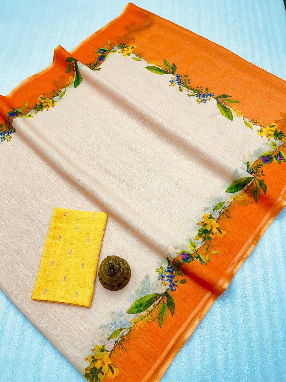 Ynf Linen KESH223 535 Sarees Wholesale Fancy Sarees Printed Sarees Linen Sarees Manufacturer