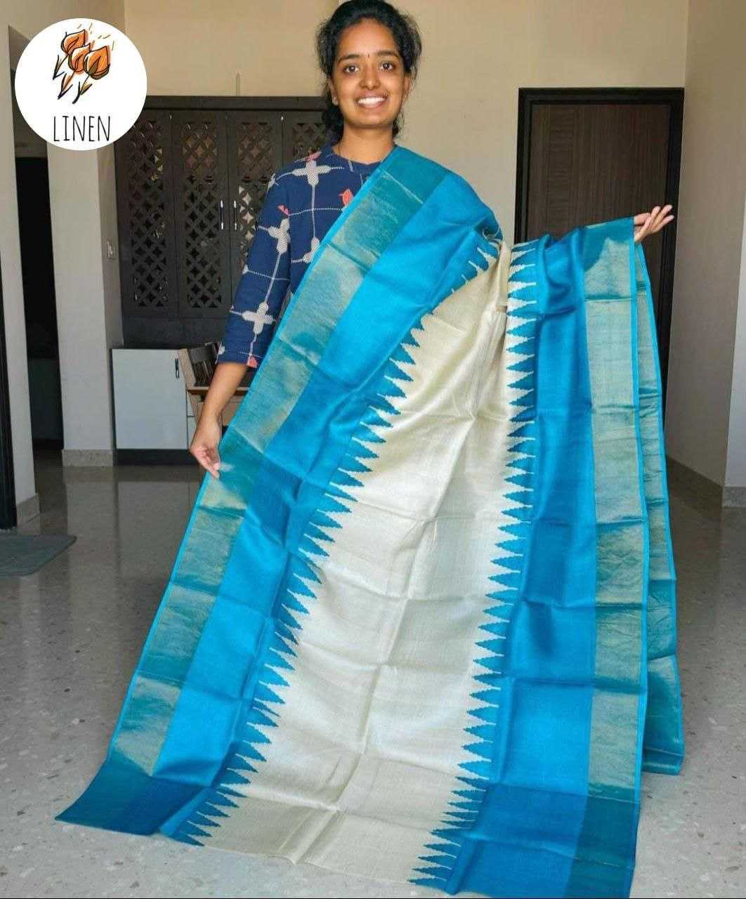 Ynf Linen KESH242 MG532 Sarees Wholesale Printed Sarees Zari Border Sarees Linen Sarees Manufacturer