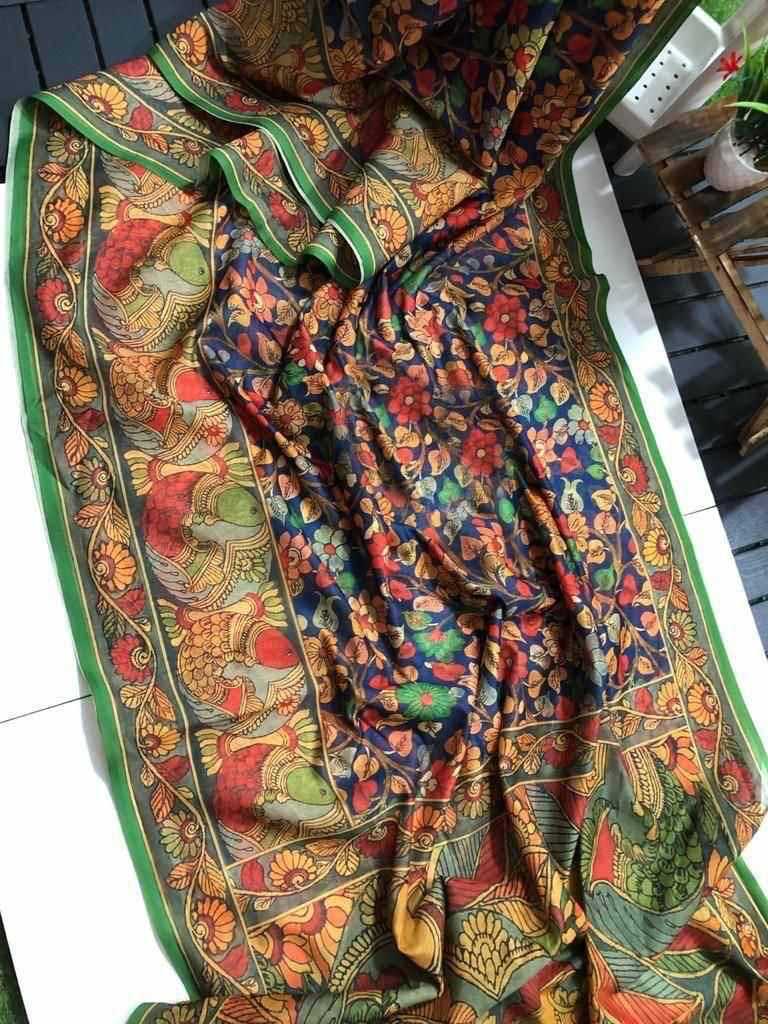 Ynf Linen RIN101 ANT35 Sarees Durga Pooja Sarees Wedding Collections Wholesale Printed Sarees Kalamkari Sarees Linen Sarees Manufacturer