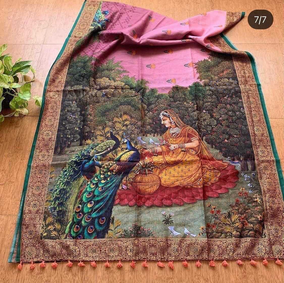 Ynf Linen RIN101 ANT65 Sarees Wedding Collections Karwa Chauth Sarees Wholesale Printed Sarees Kalamkari Sarees Linen Sarees Manufacturer