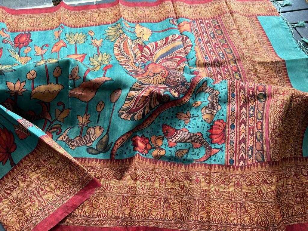 Ynf Linen KESH101 ANT69 Sarees Durga Pooja Sarees Festive Collections Wholesale Printed Sarees Kalamkari Sarees Linen Sarees Manufacturer