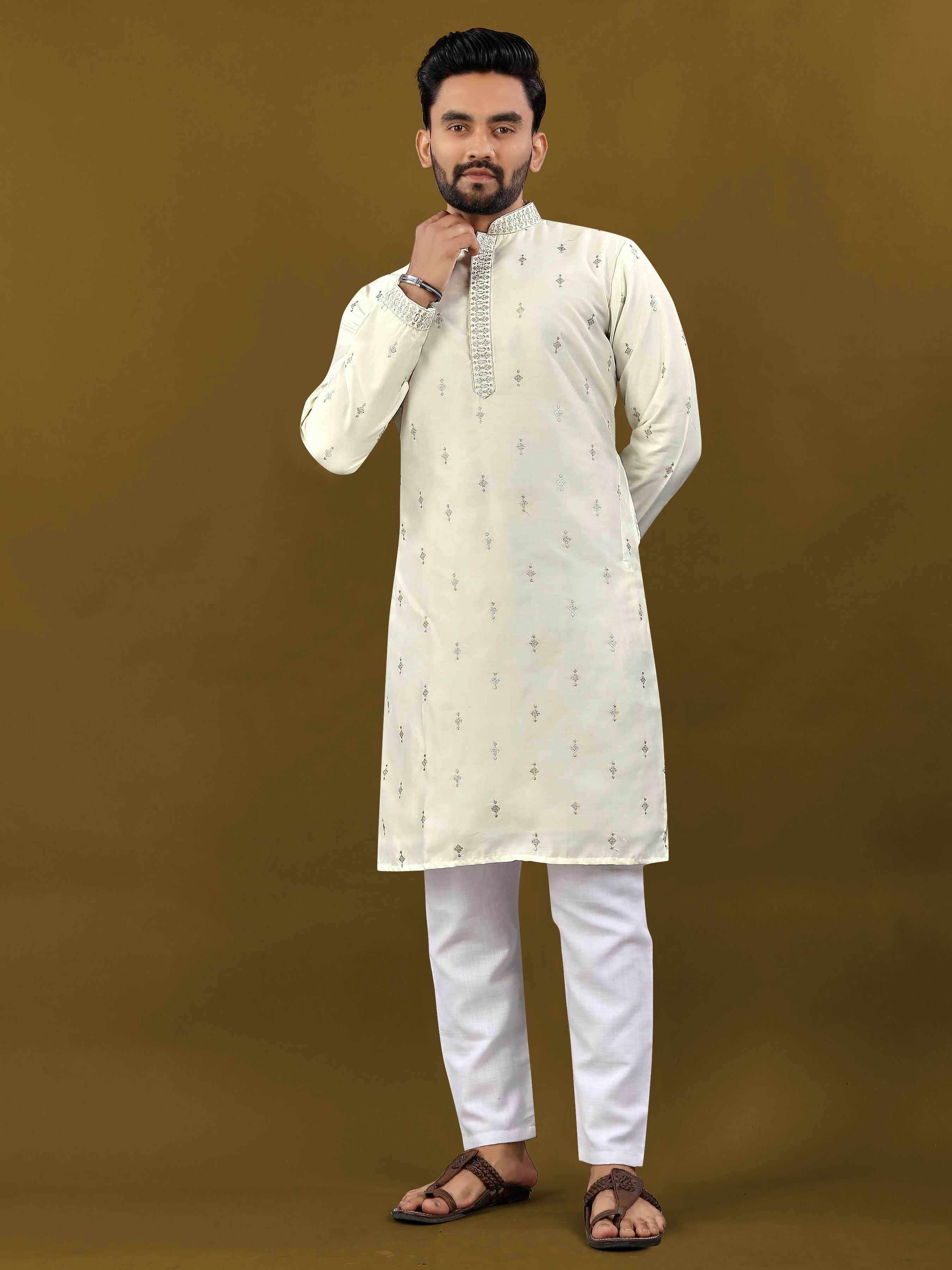 Ynf Malai Silk RIN111 SUVARN Mens Wear Wedding Collections Festive Collections Wholesale Mens Kurtas Mens Kurta Pyjama Silk Kurta Manufacturer