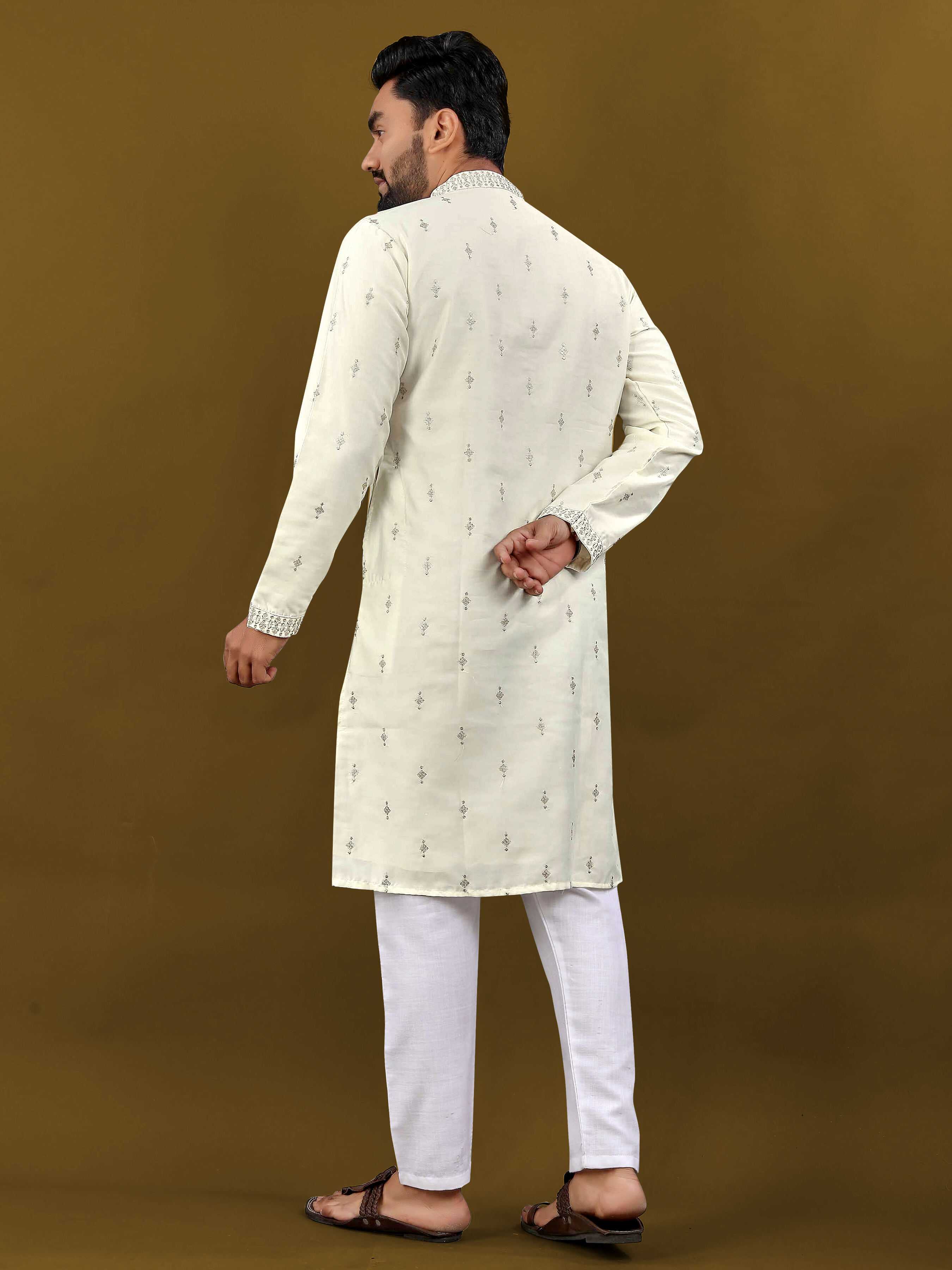 Ynf Malai Silk RIN111 SUVARN Mens Wear Wedding Collections Festive Collections Wholesale Mens Kurtas Mens Kurta Pyjama Silk Kurta Manufacturer