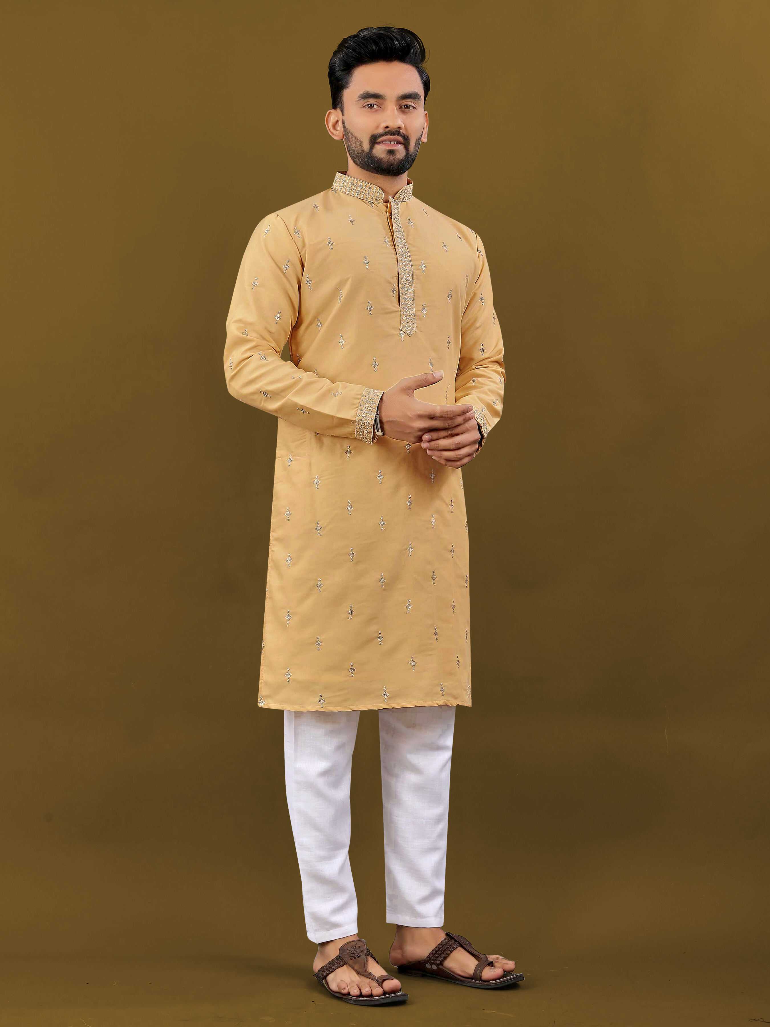 Ynf Malai Silk RIN111 SUVARN Mens Wear Wedding Collections Festive Collections Wholesale Mens Kurtas Mens Kurta Pyjama Silk Kurta Manufacturer