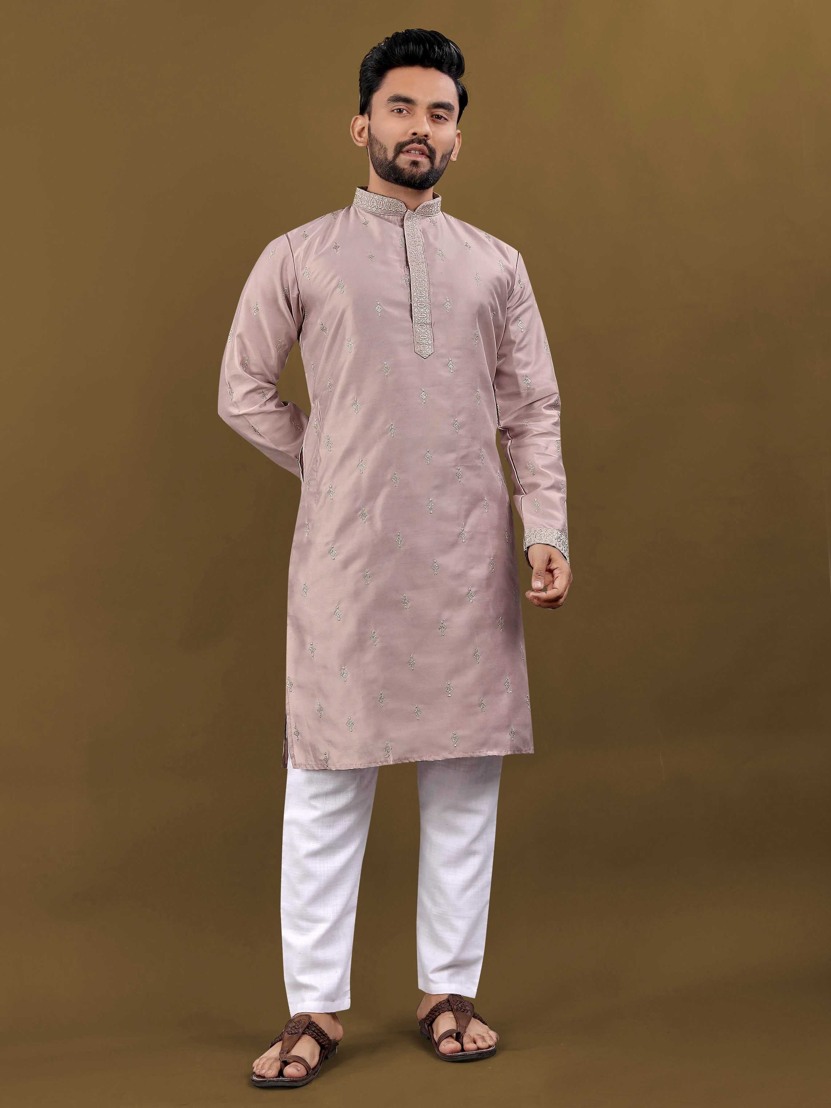 Ynf Malai Silk RIN111 SUVARN Mens Wear Wedding Collections Festive Collections Wholesale Mens Kurtas Mens Kurta Pyjama Silk Kurta Manufacturer