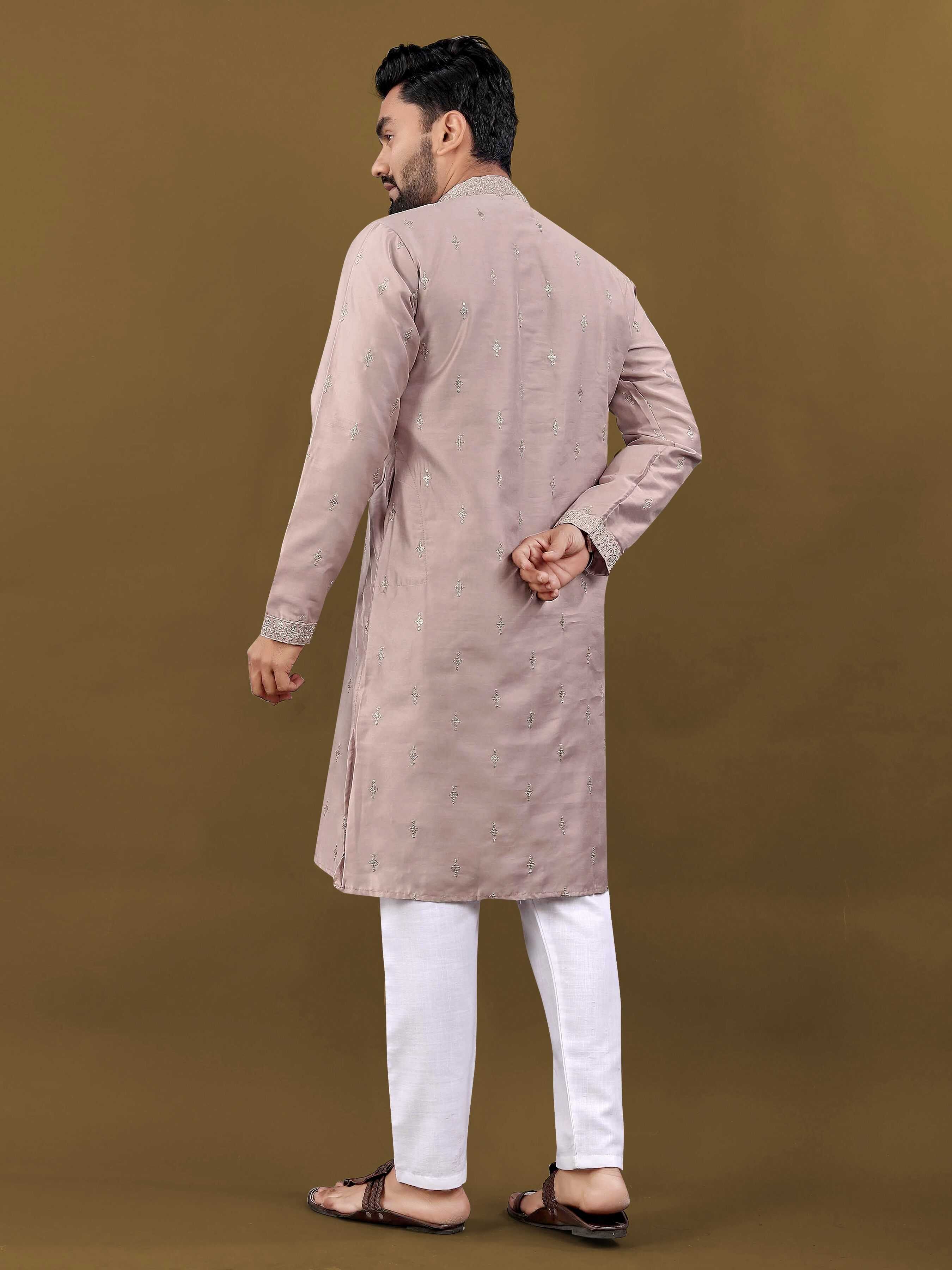 Ynf Malai Silk RIN111 SUVARN Mens Wear Wedding Collections Festive Collections Wholesale Mens Kurtas Mens Kurta Pyjama Silk Kurta Manufacturer