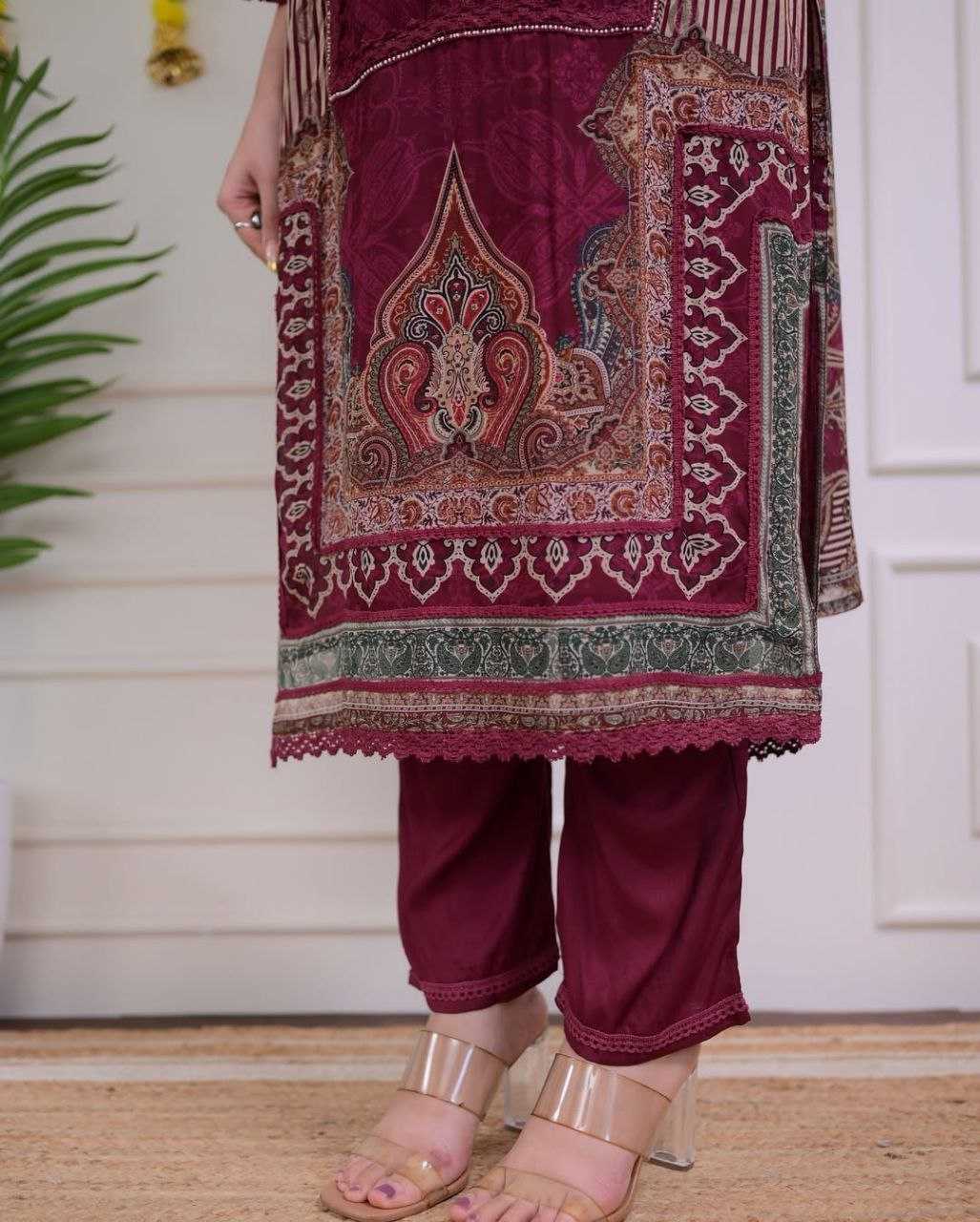 Ynf Maslin KESH209 Pakistan Maroon suits Suits & Dresses Wholesale Printed Suits Embroidery Suits Maroon Salwar Suit Manufacturer