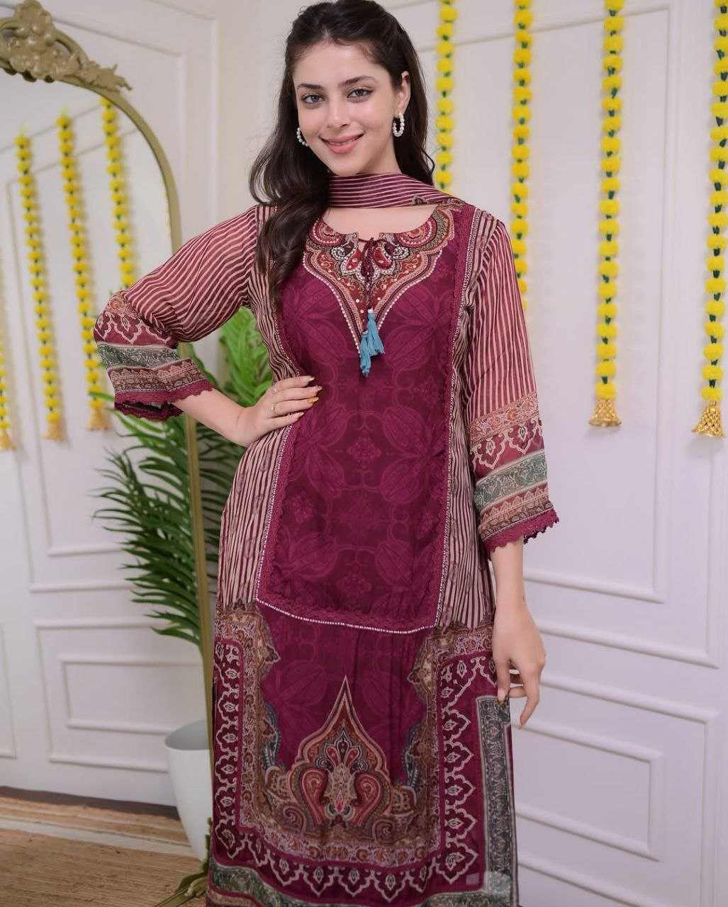 Ynf Maslin KESH209 Pakistan Maroon suits Suits & Dresses Wholesale Printed Suits Embroidery Suits Maroon Salwar Suit Manufacturer