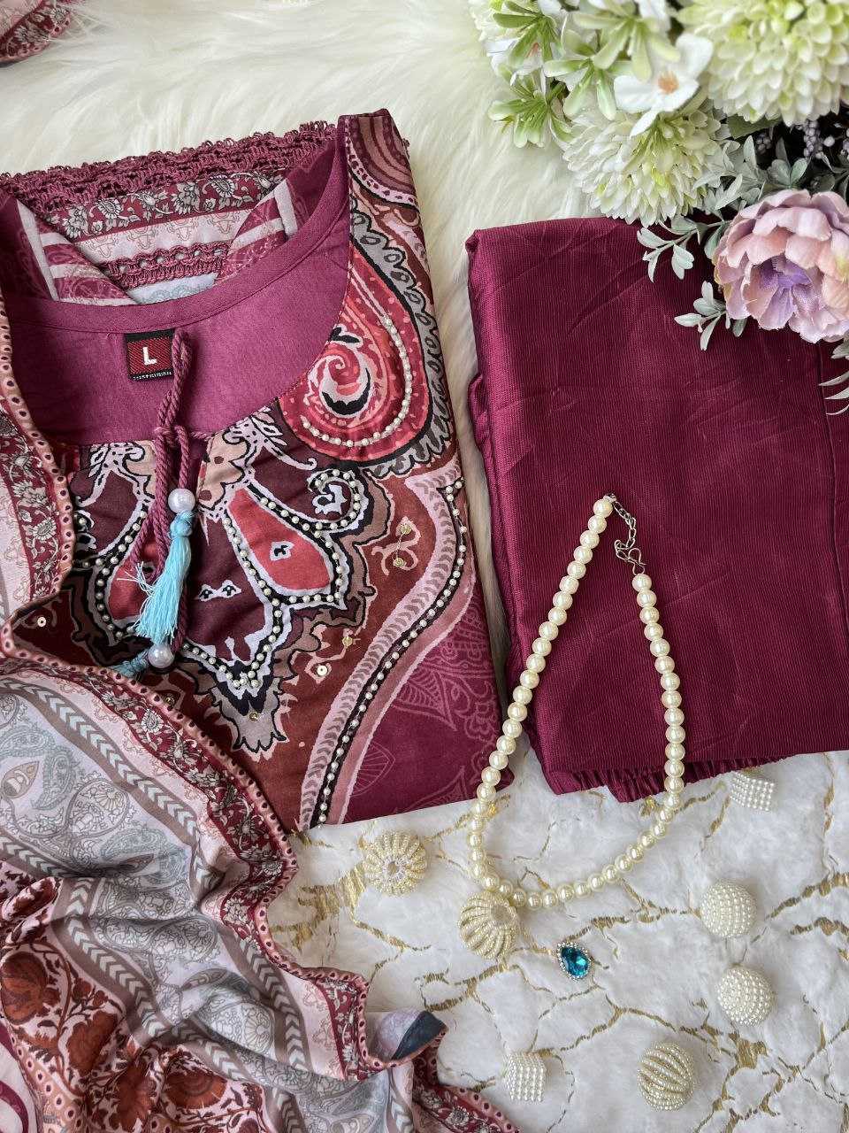 Ynf Maslin KESH209 Pakistan Maroon suits Suits & Dresses Wholesale Printed Suits Embroidery Suits Maroon Salwar Suit Manufacturer