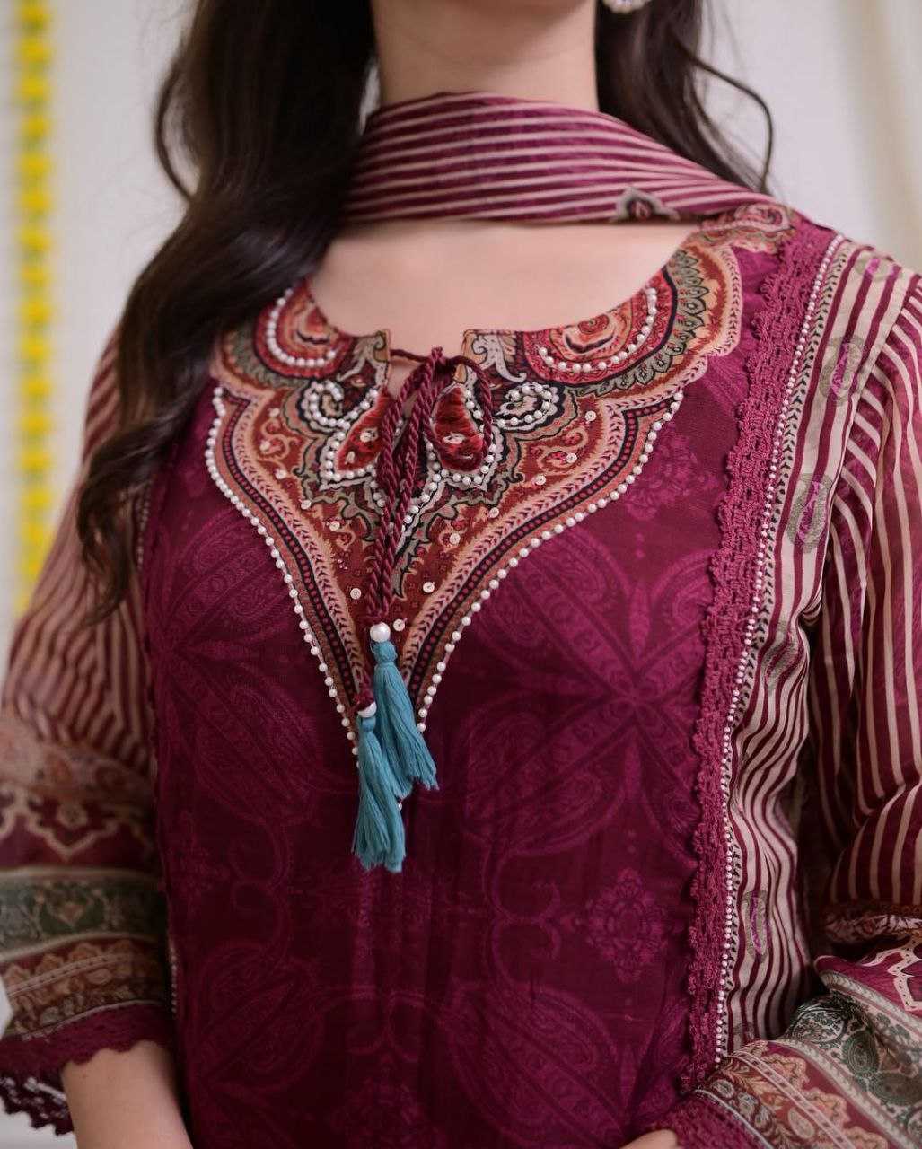 Ynf Maslin KESH209 Pakistan Maroon suits Suits & Dresses Wholesale Printed Suits Embroidery Suits Maroon Salwar Suit Manufacturer