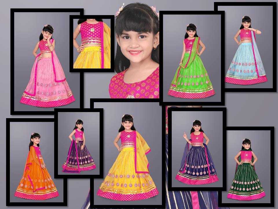 Ynf Net KESH358 SHE18 Kids Wear Diwali Collections Festive Collections Wholesale Embroidered Frock Kids Designer Frock Kids Lehenga Choli Manufacturer