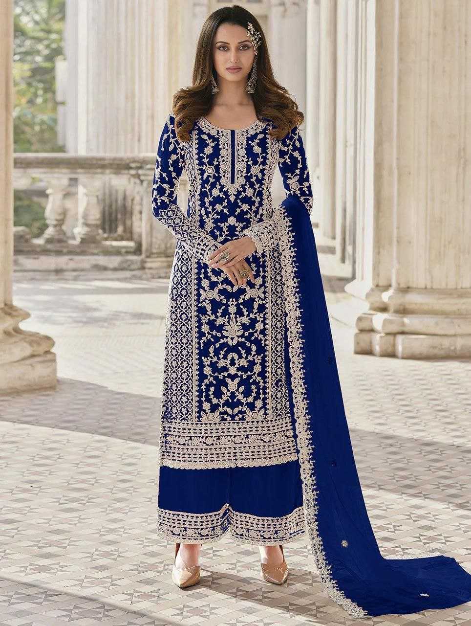 Ynf Net KESH414 1124 Suits & Dresses Wedding Collections Festive Collections Wholesale Embroidery Suits Palazzo Suit Net Suit Manufacturer