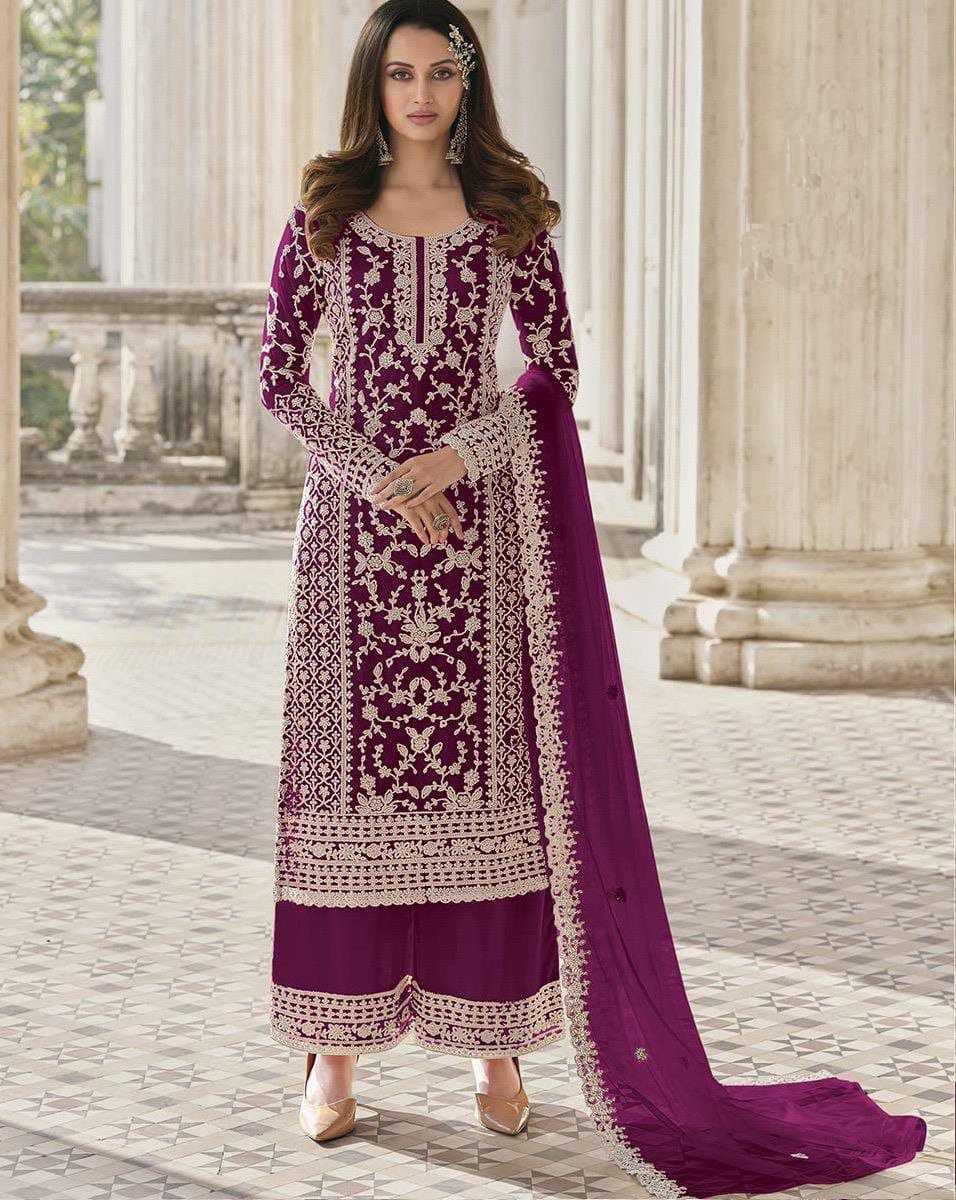 Ynf Net KESH414 1124 Suits & Dresses Wedding Collections Festive Collections Wholesale Embroidery Suits Palazzo Suit Net Suit Manufacturer