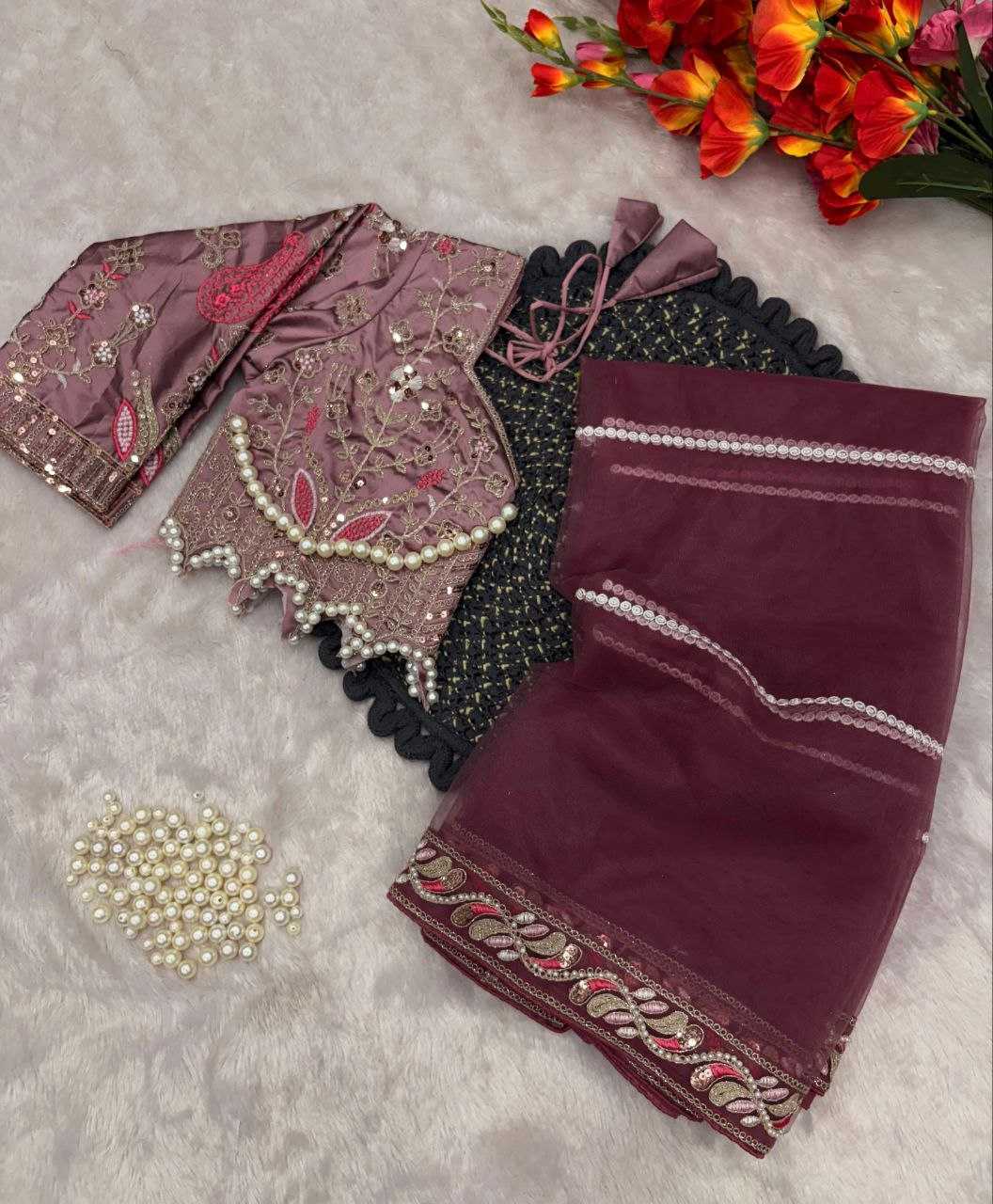 Ynf Net RIN106 ACS60 Sarees Wholesale Designer Sarees Party Wear Sarees Net Sarees Manufacturer