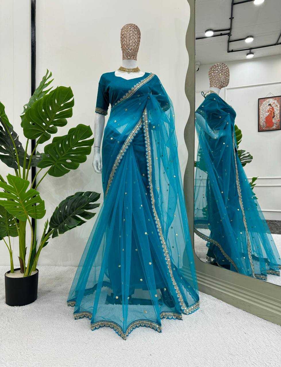 Ynf Net RIN133 8087 Sarees Wholesale Designer Sarees Sequence Sarees Net Sarees Manufacturer