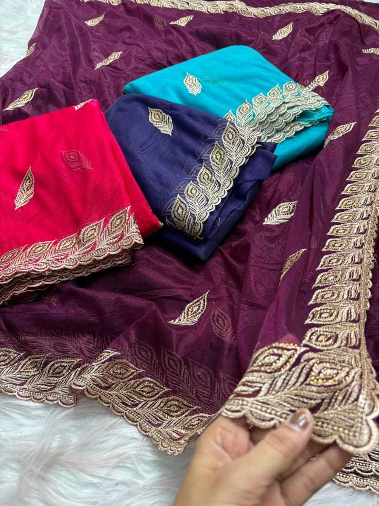 Ynf Net RIN182 RUN29 Sarees Wholesale Fancy Sarees Net Sarees Embroidered Sarees Manufacturer