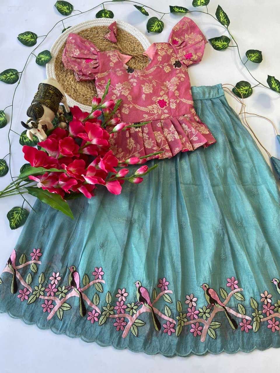 Ynf Nylon RIN115 REF04 Lehengas Kids Wear Festive Collections Wholesale Silk Lehenga Embroidered Lehenga Kids Silk Dress Manufacturer