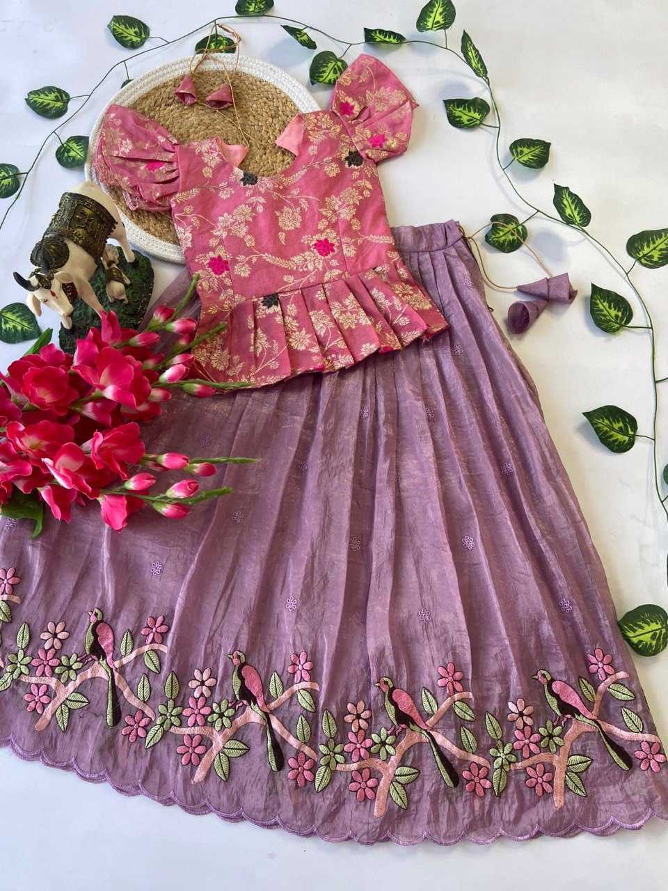 Ynf Nylon RIN115 REF04 Lehengas Kids Wear Festive Collections Wholesale Silk Lehenga Embroidered Lehenga Kids Silk Dress Manufacturer