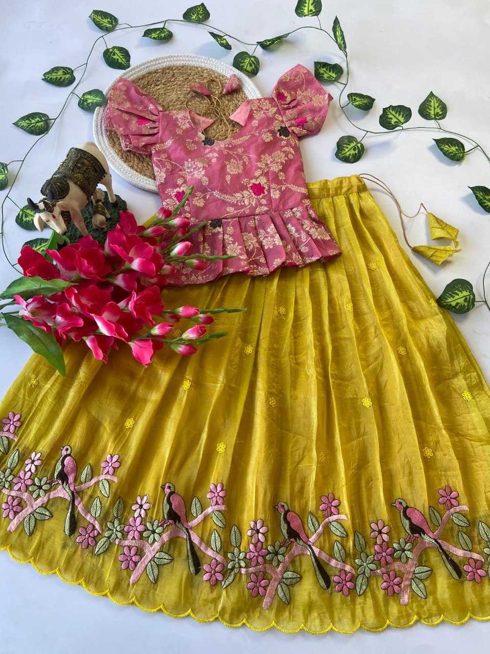 Ynf Nylon RIN115 REF04 Lehengas Kids Wear Festive Collections Wholesale Silk Lehenga Embroidered Lehenga Kids Silk Dress Manufacturer