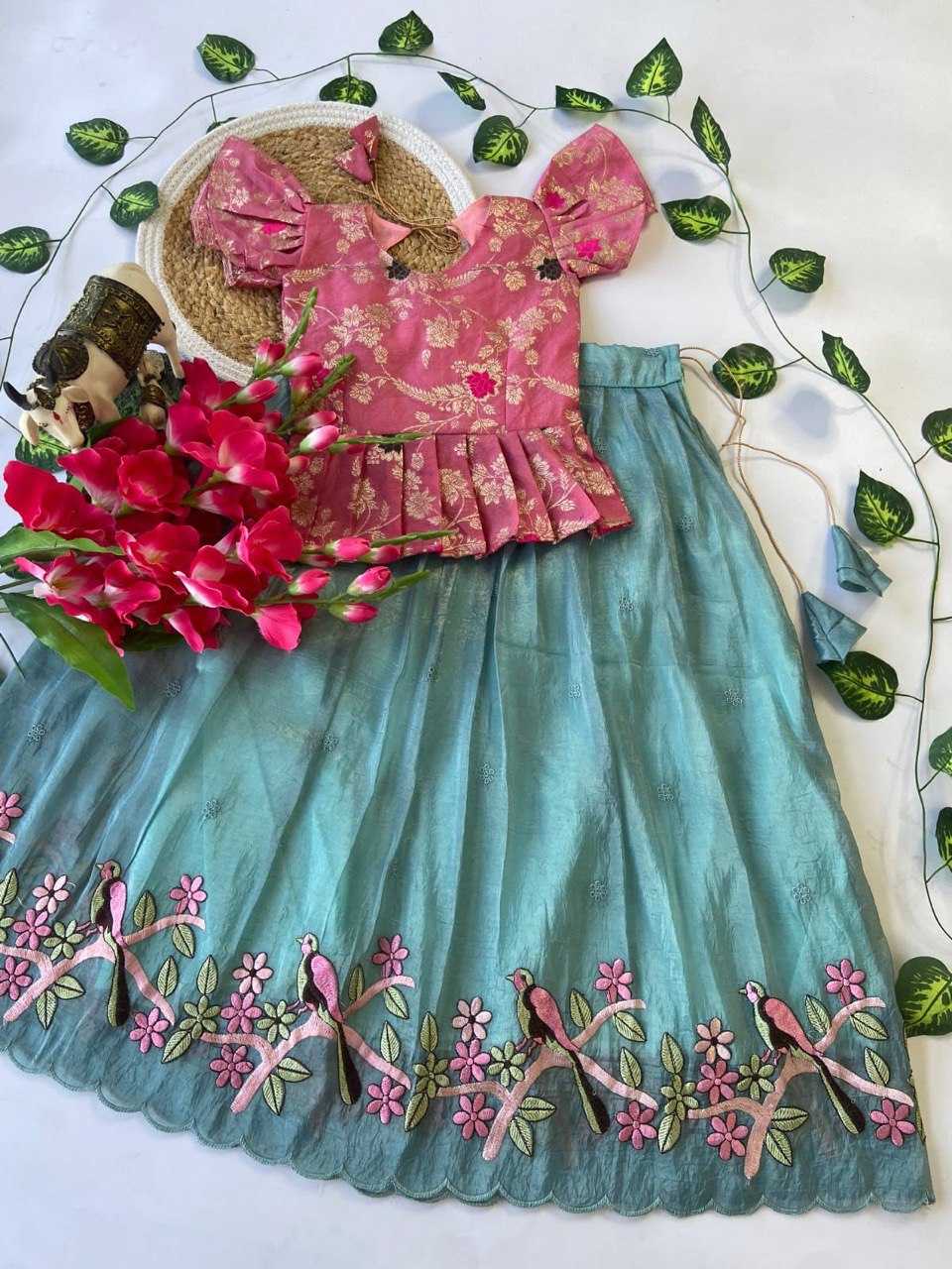 Ynf Nylon RIN115 REF04 Lehengas Kids Wear Festive Collections Wholesale Silk Lehenga Embroidered Lehenga Kids Silk Dress Manufacturer