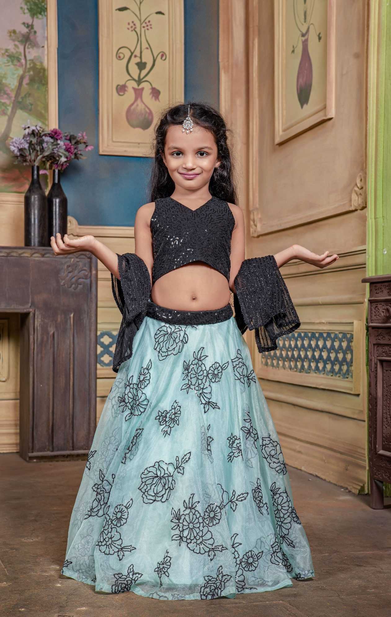 Ynf Organza KESH406 578 Kids Wear Wholesale Kids Lehenga Choli Baby Girl Lehenga Manufacturer