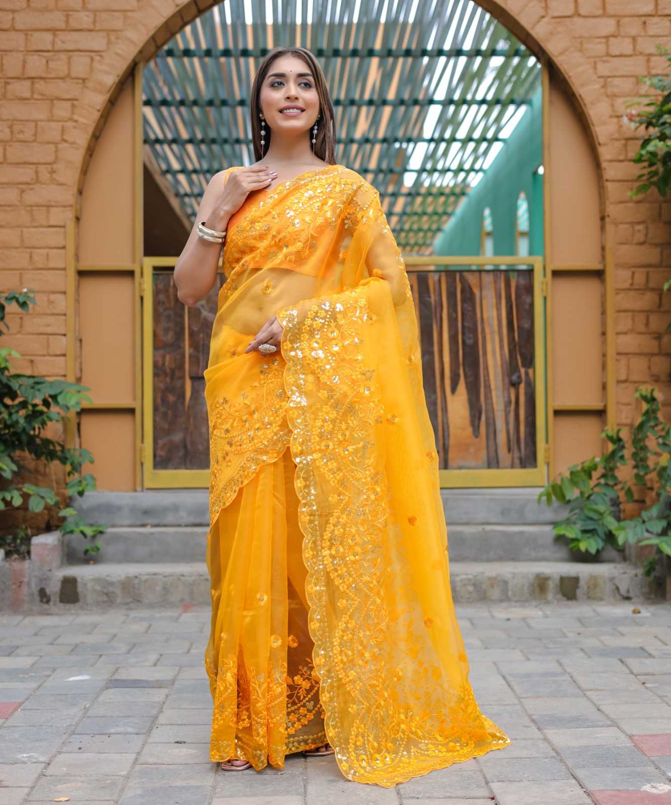 Ynf Organza RIN185 KIKI Sarees Diwali Collections Festive Collections Wholesale Organza Sarees Sequence Sarees Sarees With Blouse Manufacturer