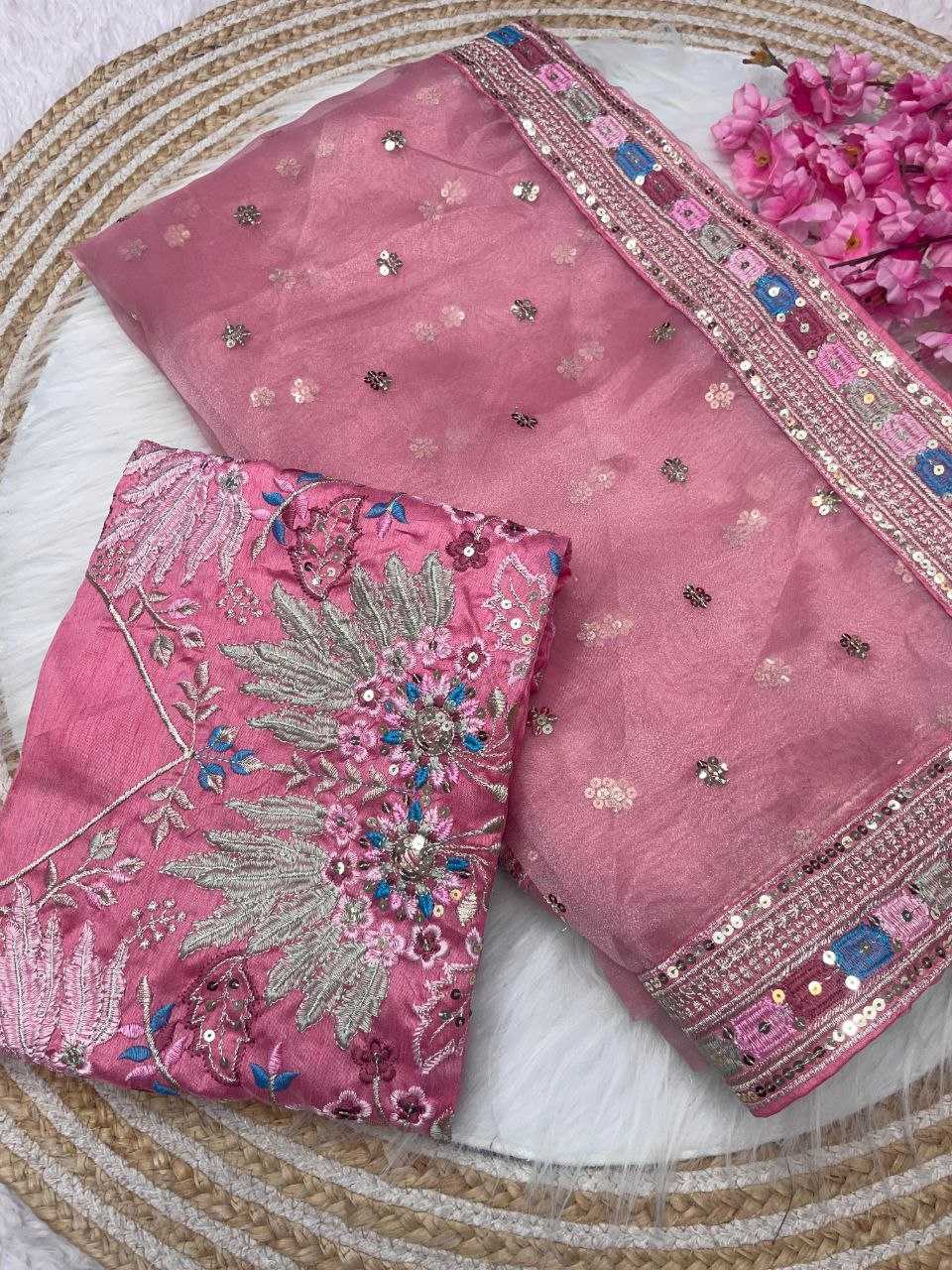 Ynf Organza Silk RIN143 499 Sarees Wedding Collections Festive Collections Wholesale Organza Sarees Embroidered Sarees Sarees With Blouse Manufacturer